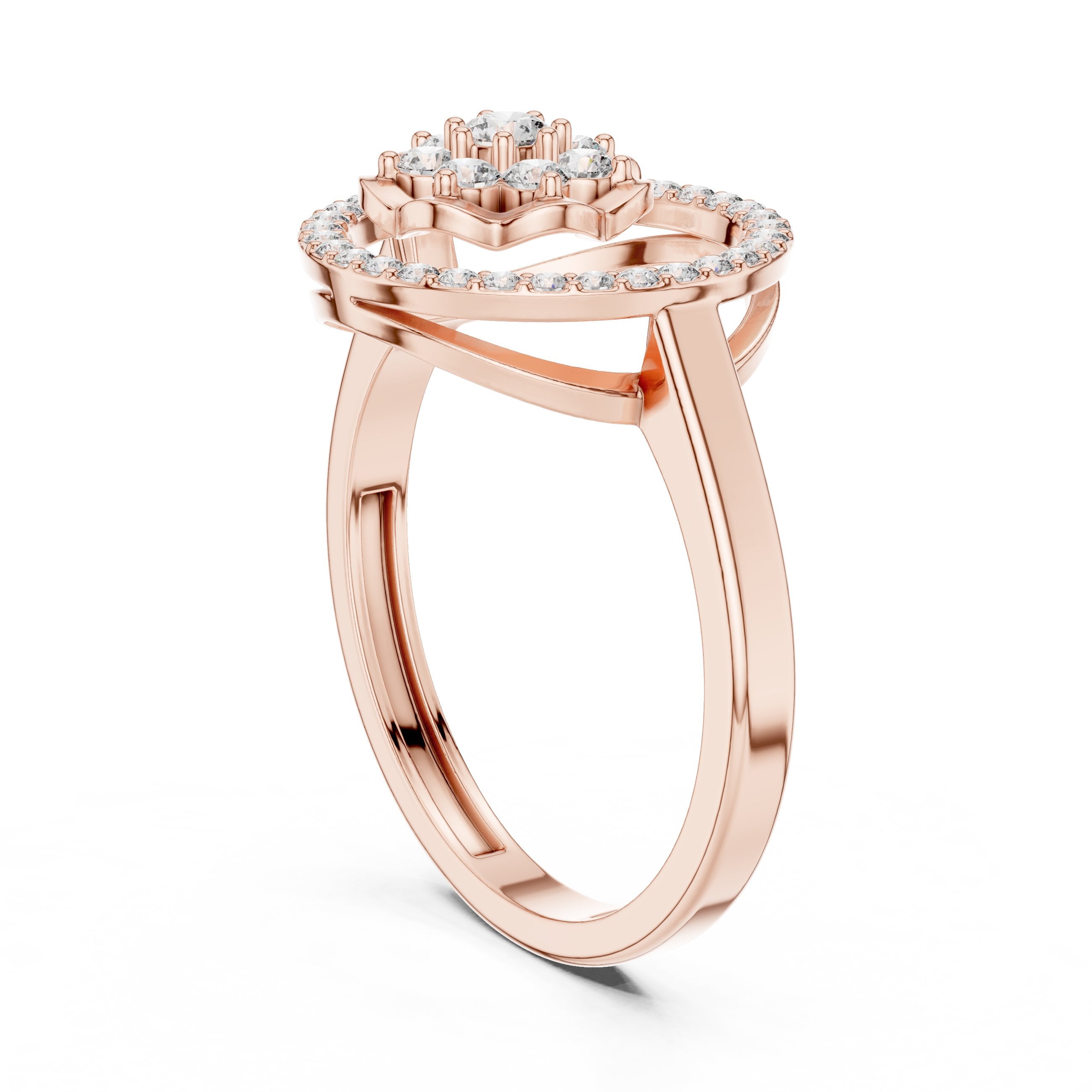 Circle Diamond Ring in Rose Gold - VYKA Diamonds