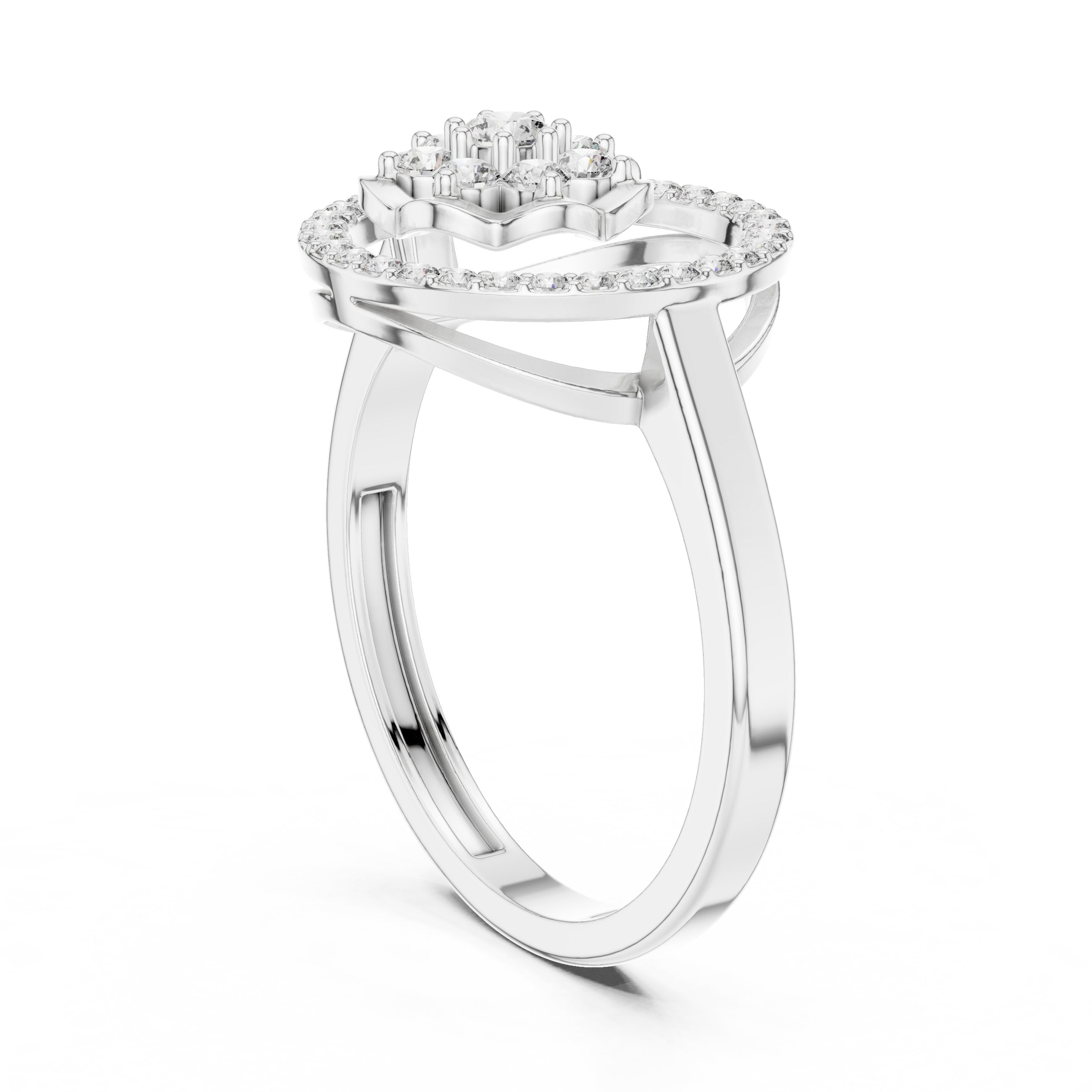 Circle Diamond Ring in White Gold - VYKA Diamonds
