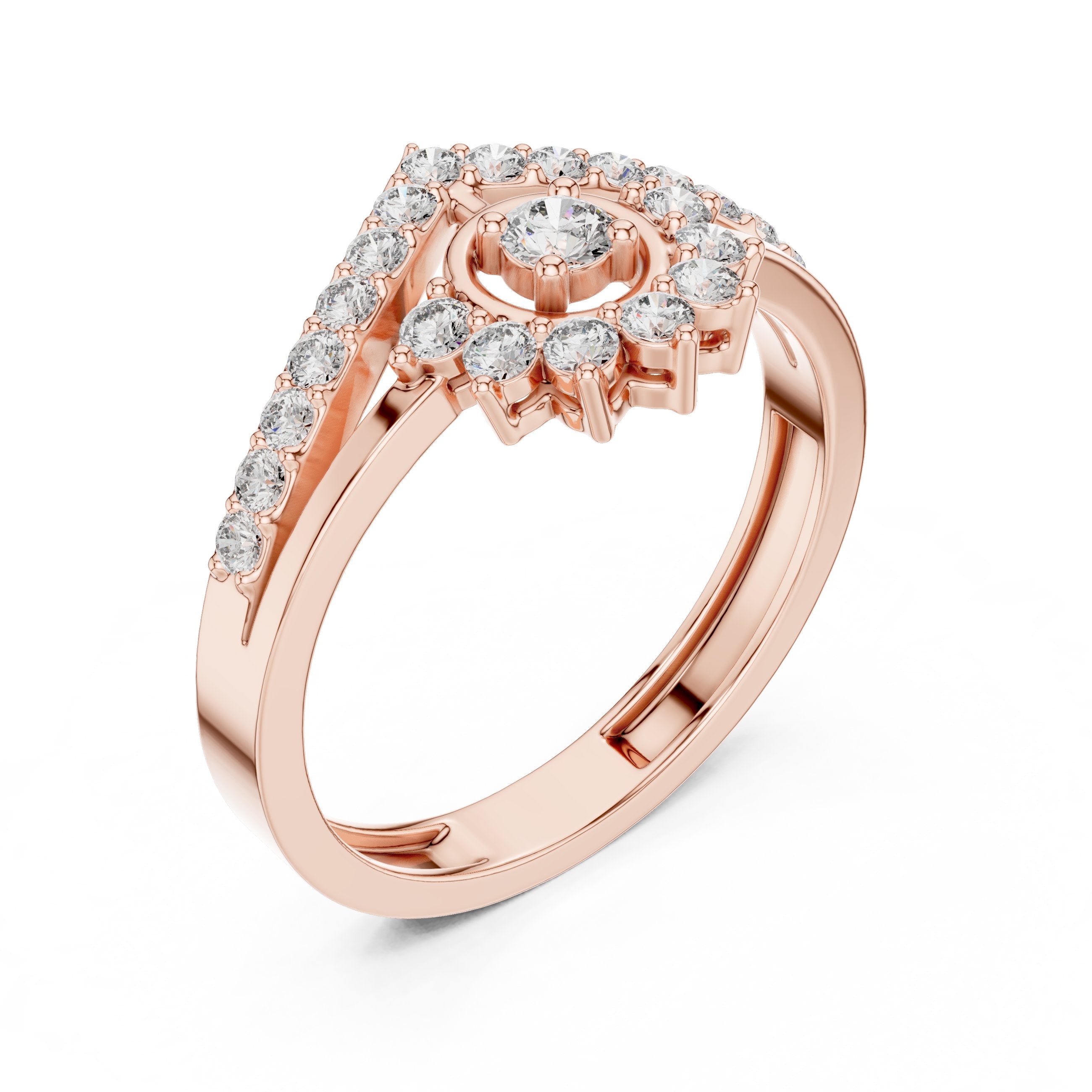 Angelic Filigree Diamond Engagement Ring in Rose Gold - VYKA Diamonds