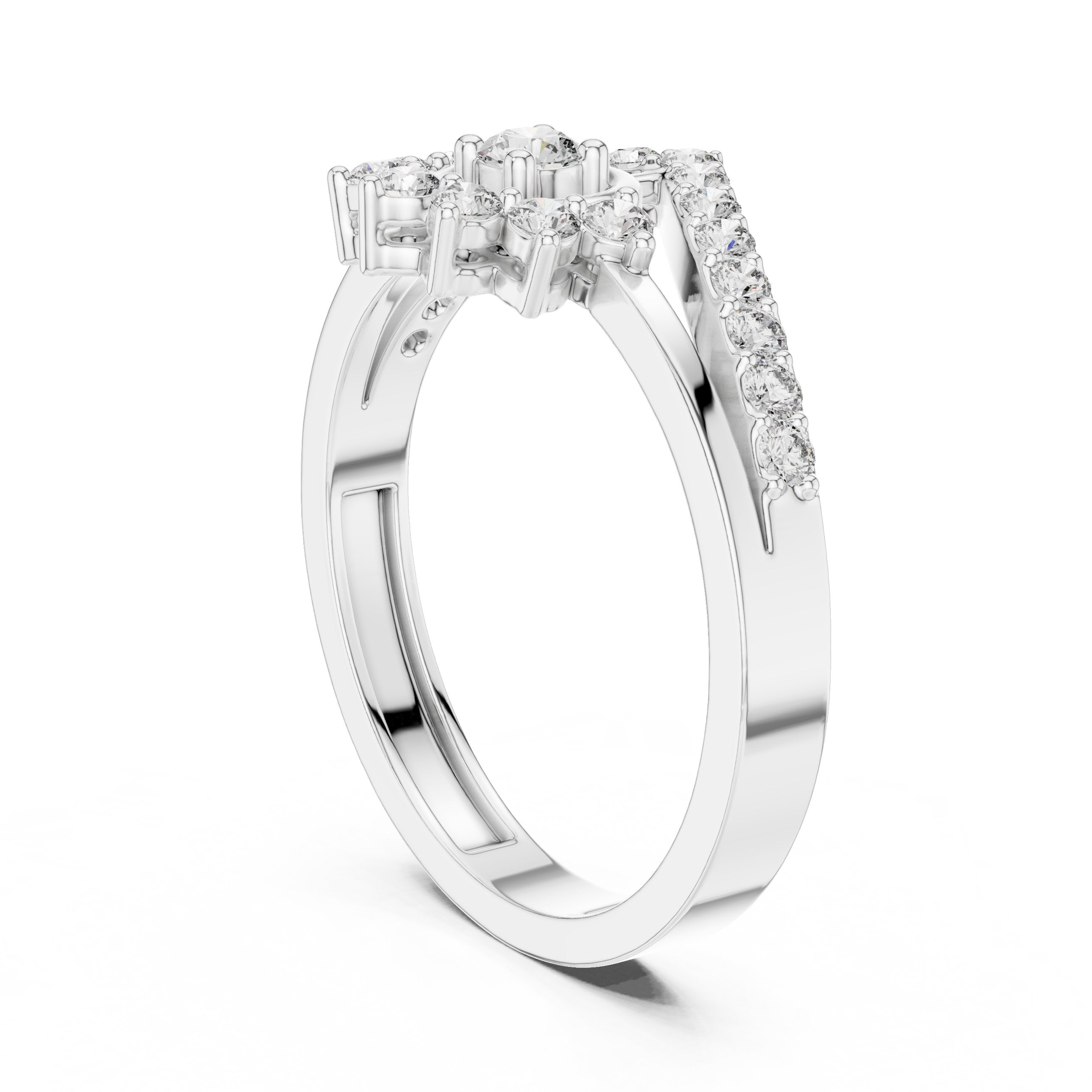 Angelic Filigree Diamond Engagement Ring in White Gold - VYKA Diamonds