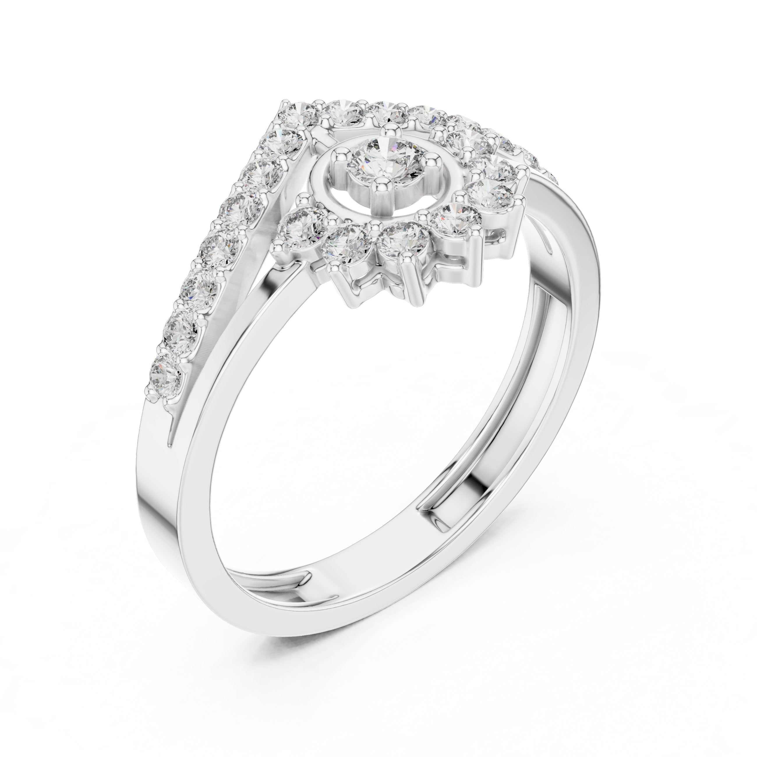 Angelic Filigree Diamond Engagement Ring in White Gold - VYKA Diamonds
