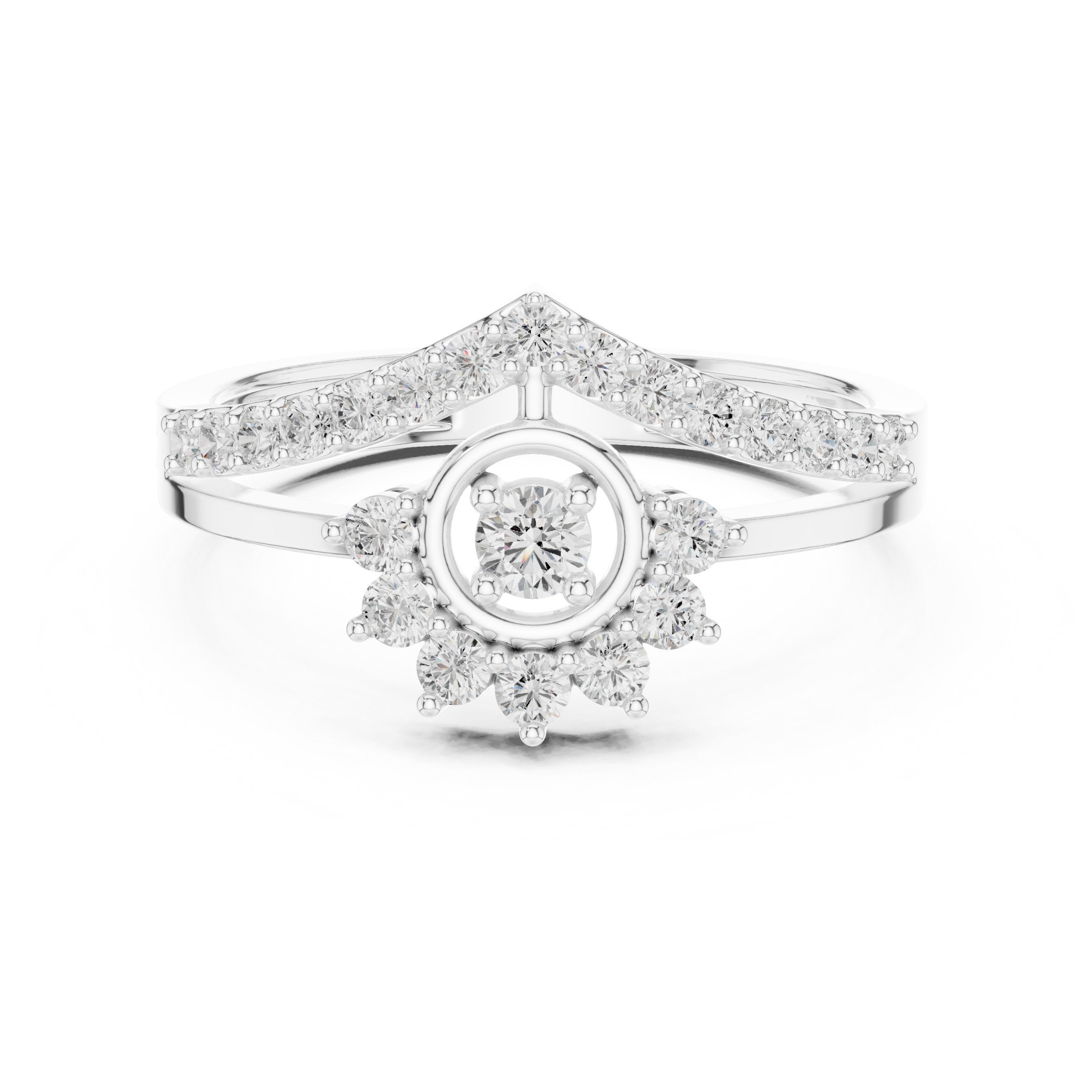 Angelic Filigree Diamond Engagement Ring in White Gold - VYKA Diamonds