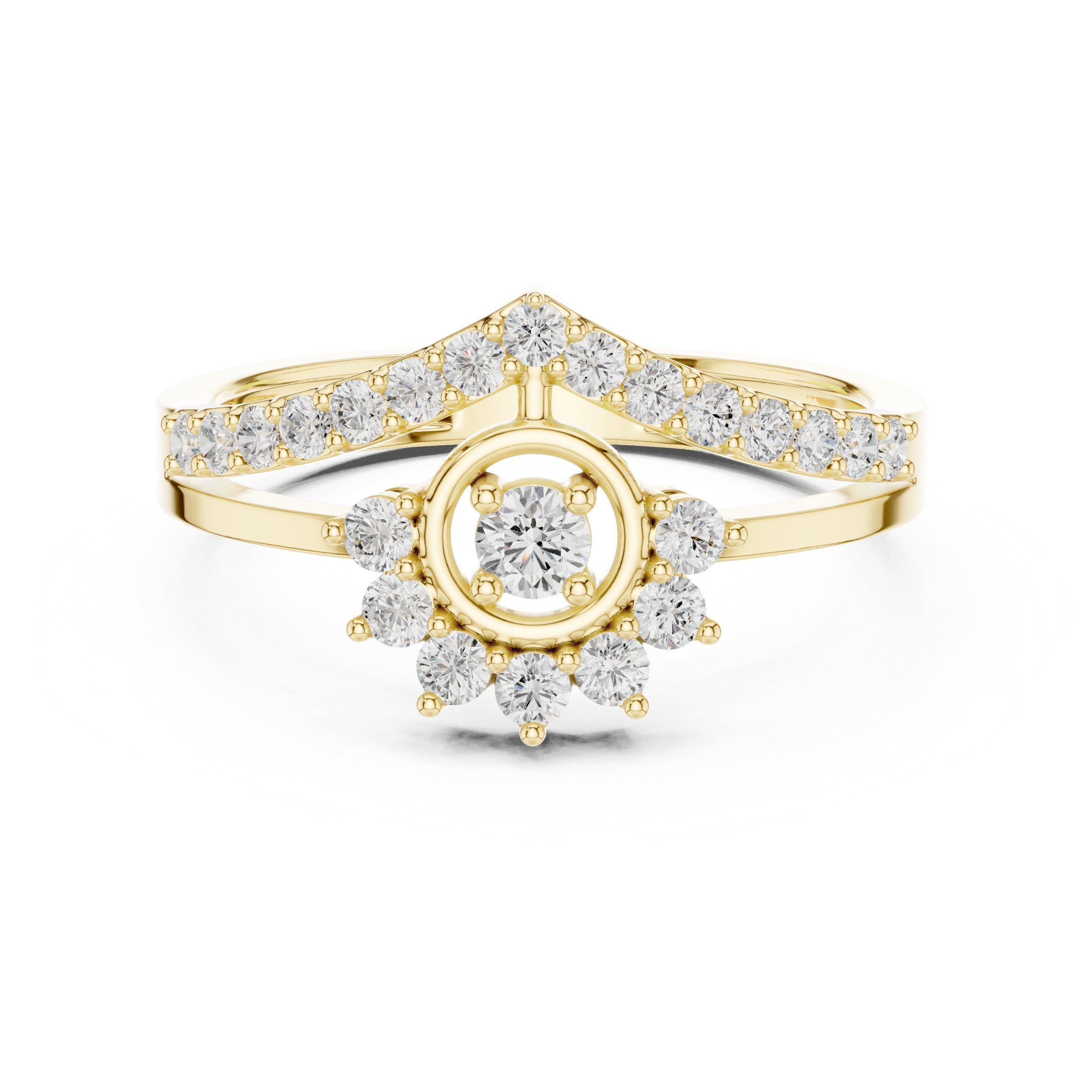 Angelic Filigree Diamond Engagement Ring in Yellow Gold - VYKA Diamonds