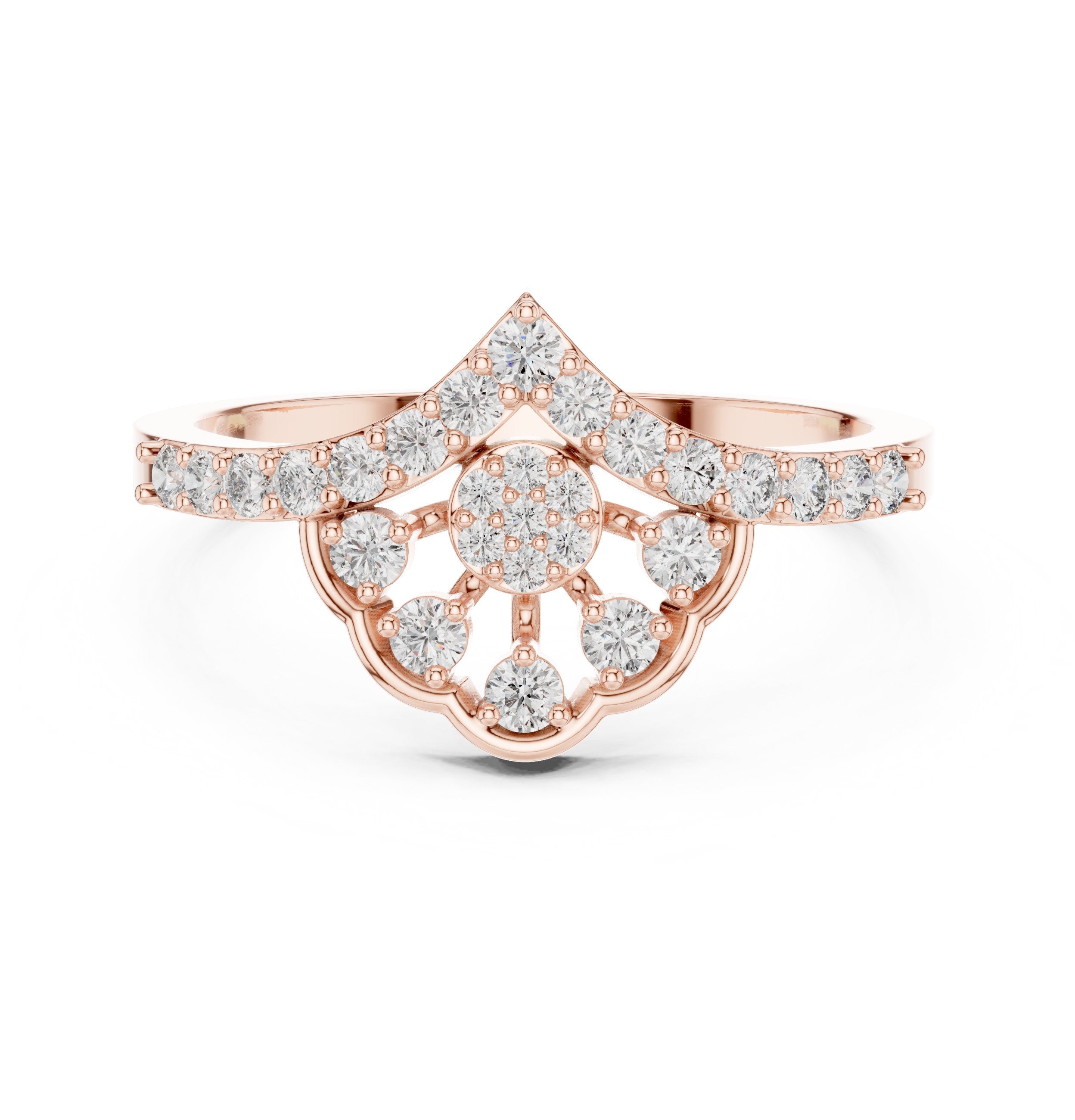 Sterling Milgrain Diamond Engagement Ring in Rose Gold - VYKA Diamonds
