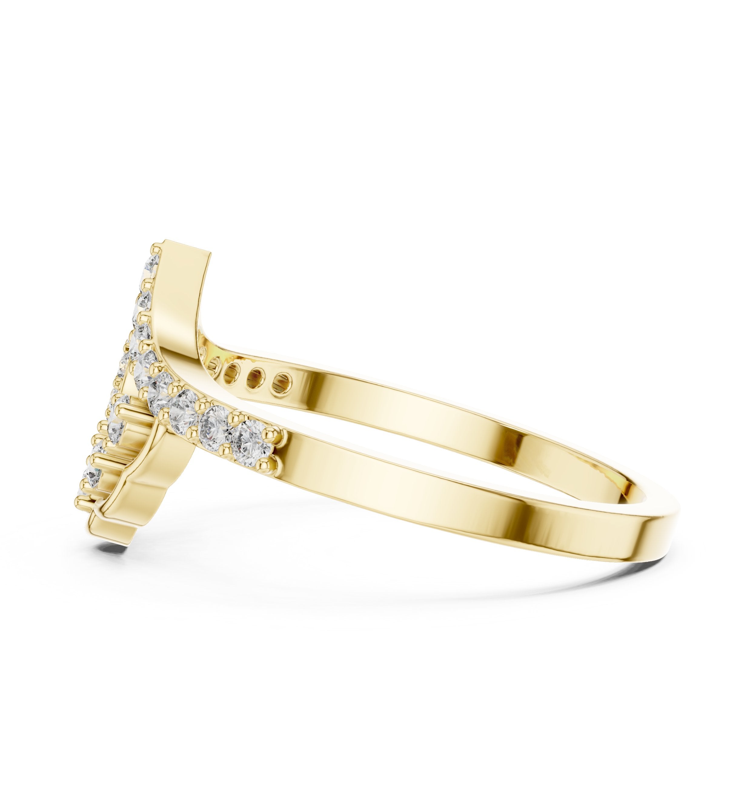 Sterling Milgrain Diamond Engagement Ring in Yellow Gold - VYKA Diamonds