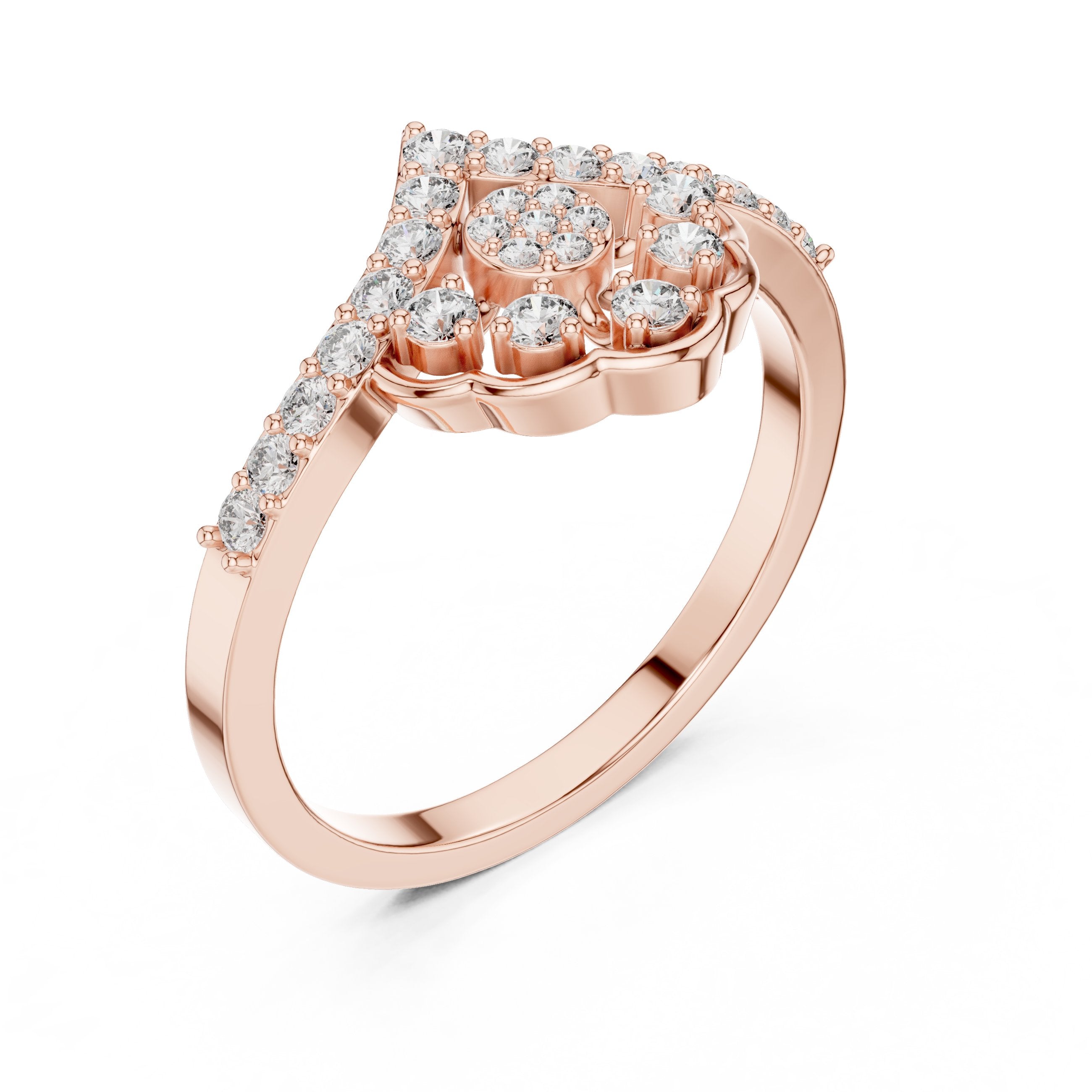 Sterling Milgrain Diamond Engagement Ring in Rose Gold - VYKA Diamonds