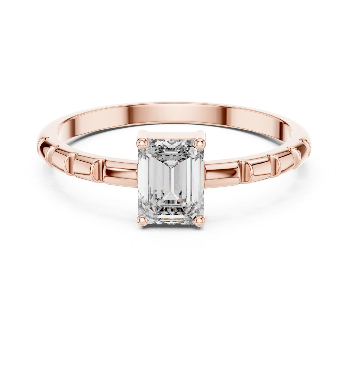 Petite Emerald Cut Solitaire Engagement Ring