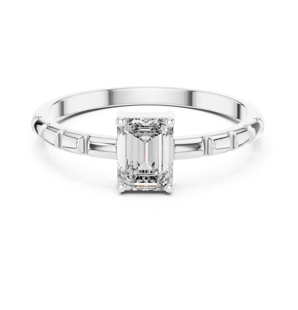 Petite Emerald Cut Solitaire Engagement Ring