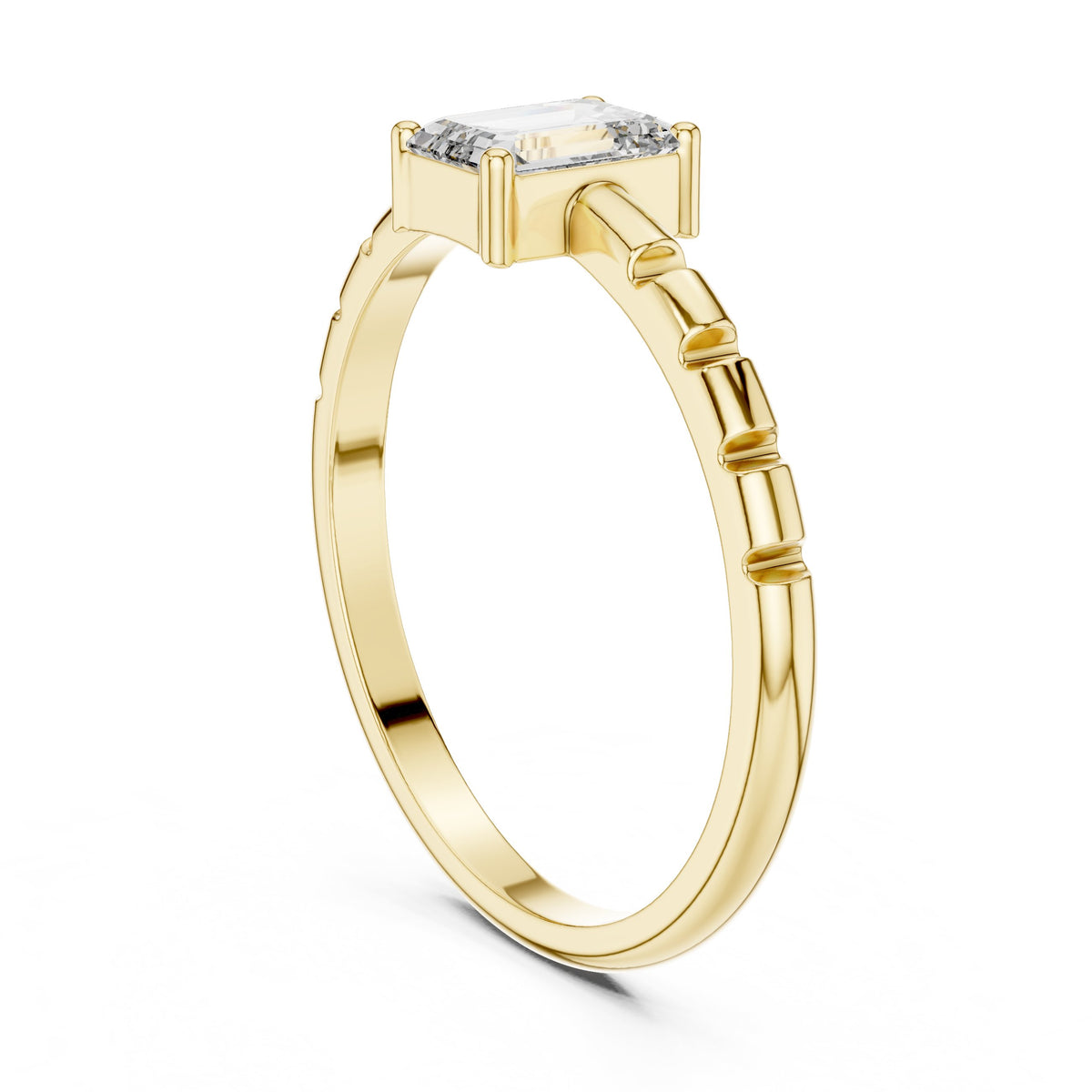 Petite Emerald Cut Solitaire Engagement Ring