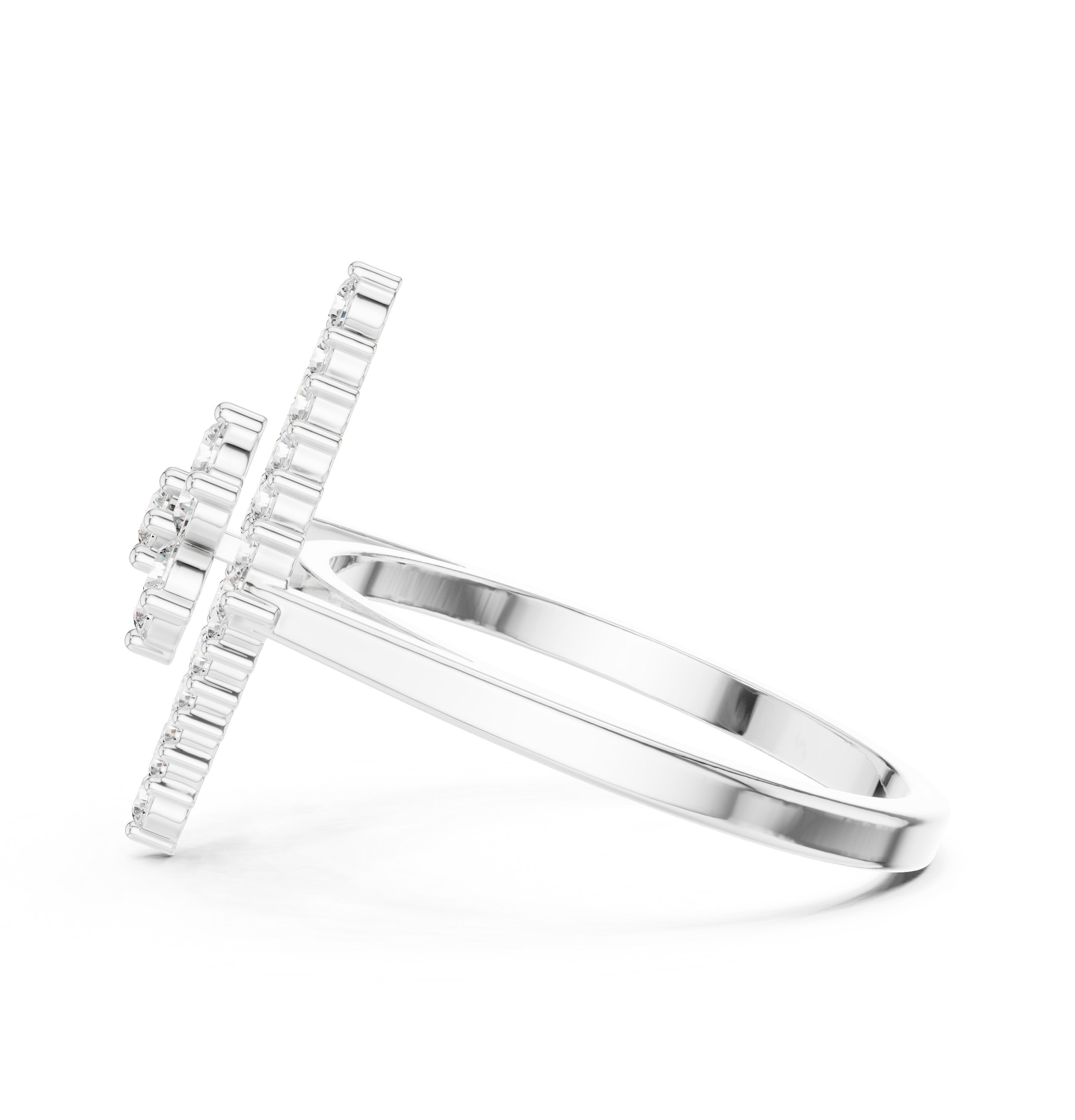 Diamond Geometric Statement Ring in White Gold - VYKA Diamonds