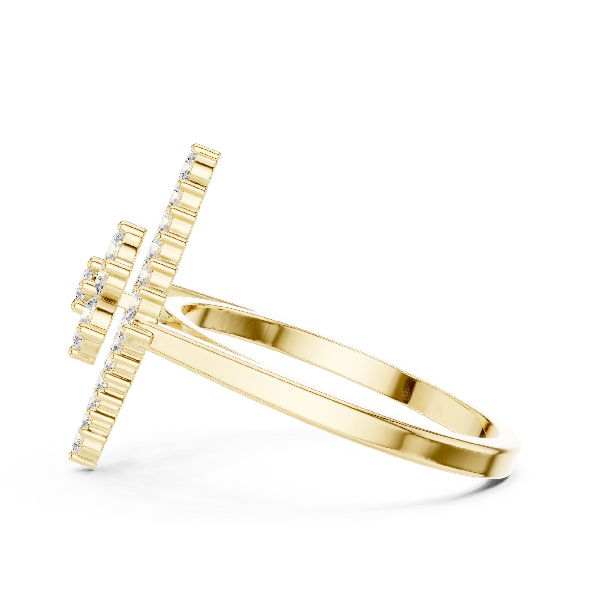 Diamond Geometric Statement Ring in Yellow Gold - VYKA Diamonds