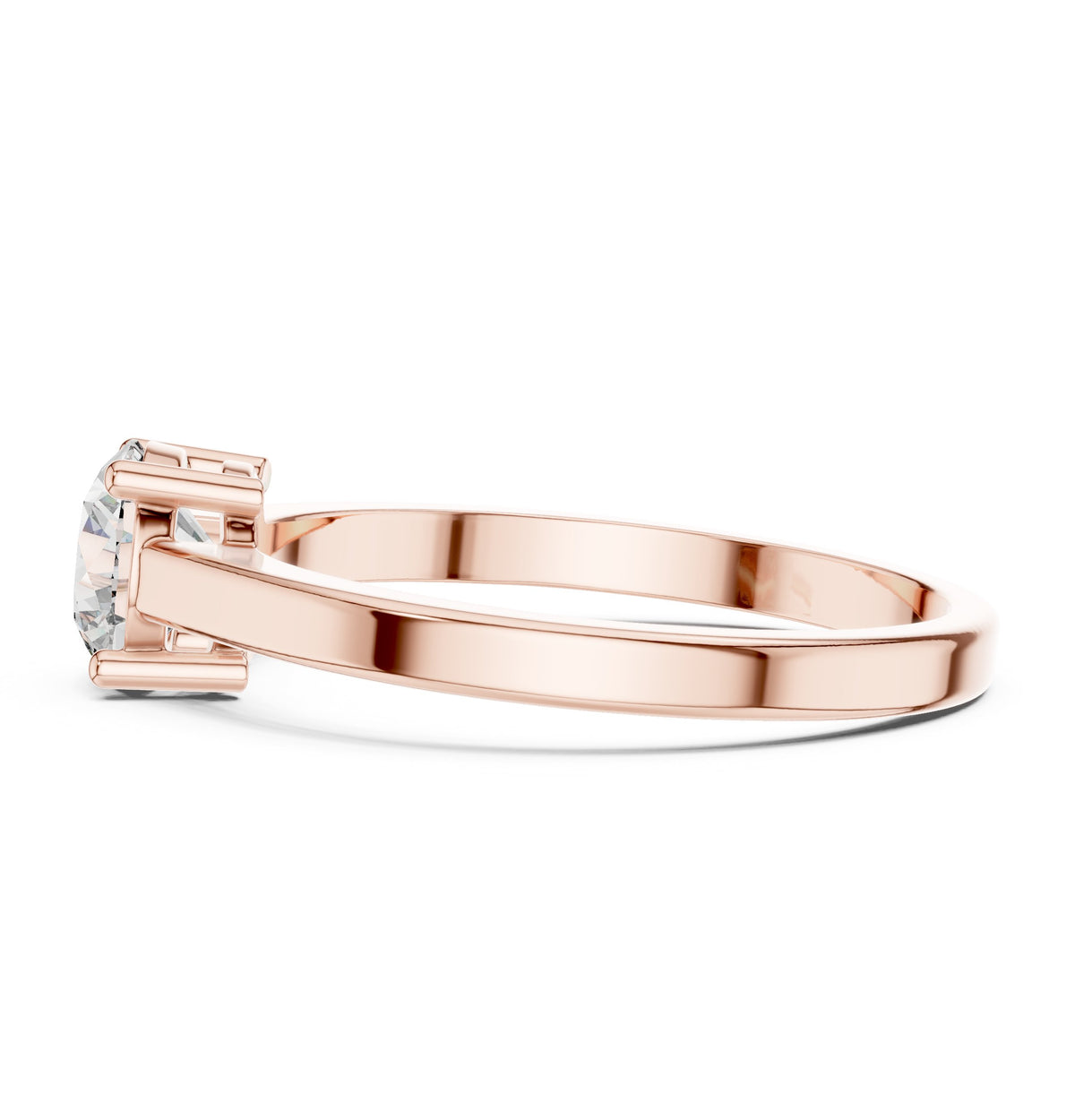 Round Diamond Split Shank Solitaire Engagement Ring