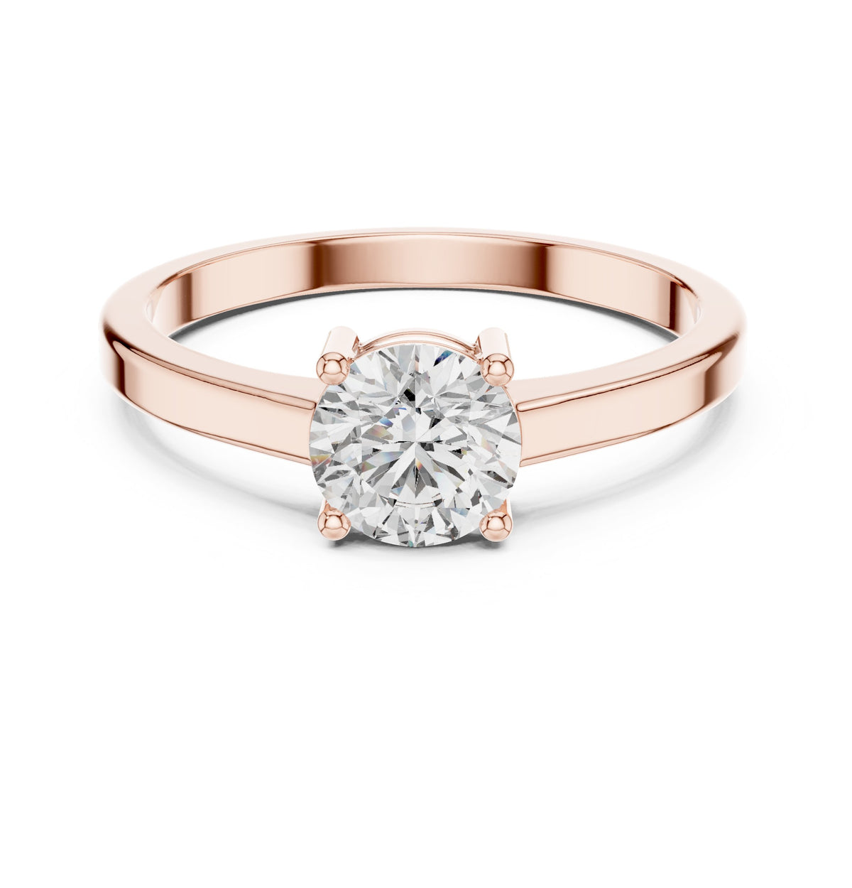 Round Diamond Split Shank Solitaire Engagement Ring