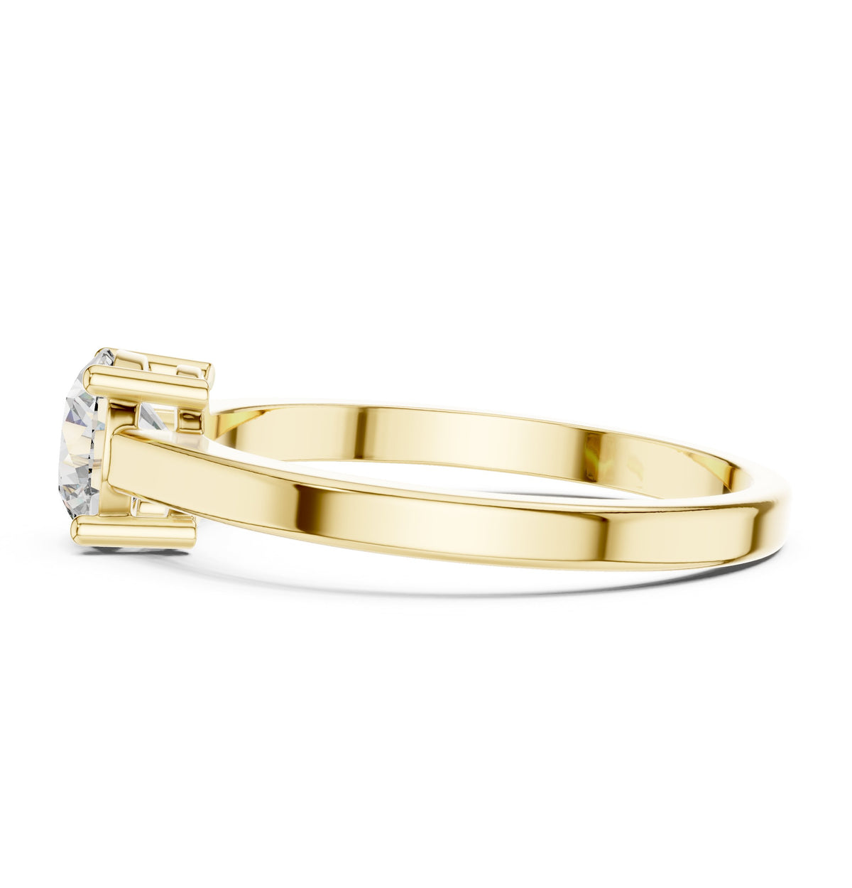 Round Diamond Split Shank Solitaire Engagement Ring