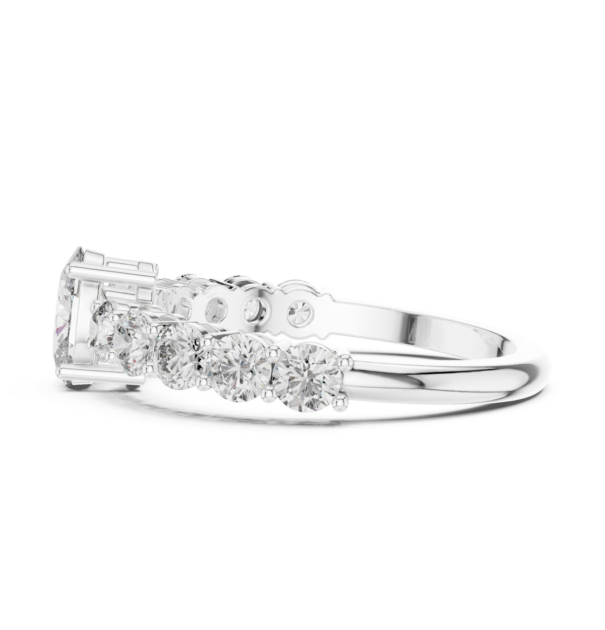 Oval Diamond Engagement Ring with Round Side Accents