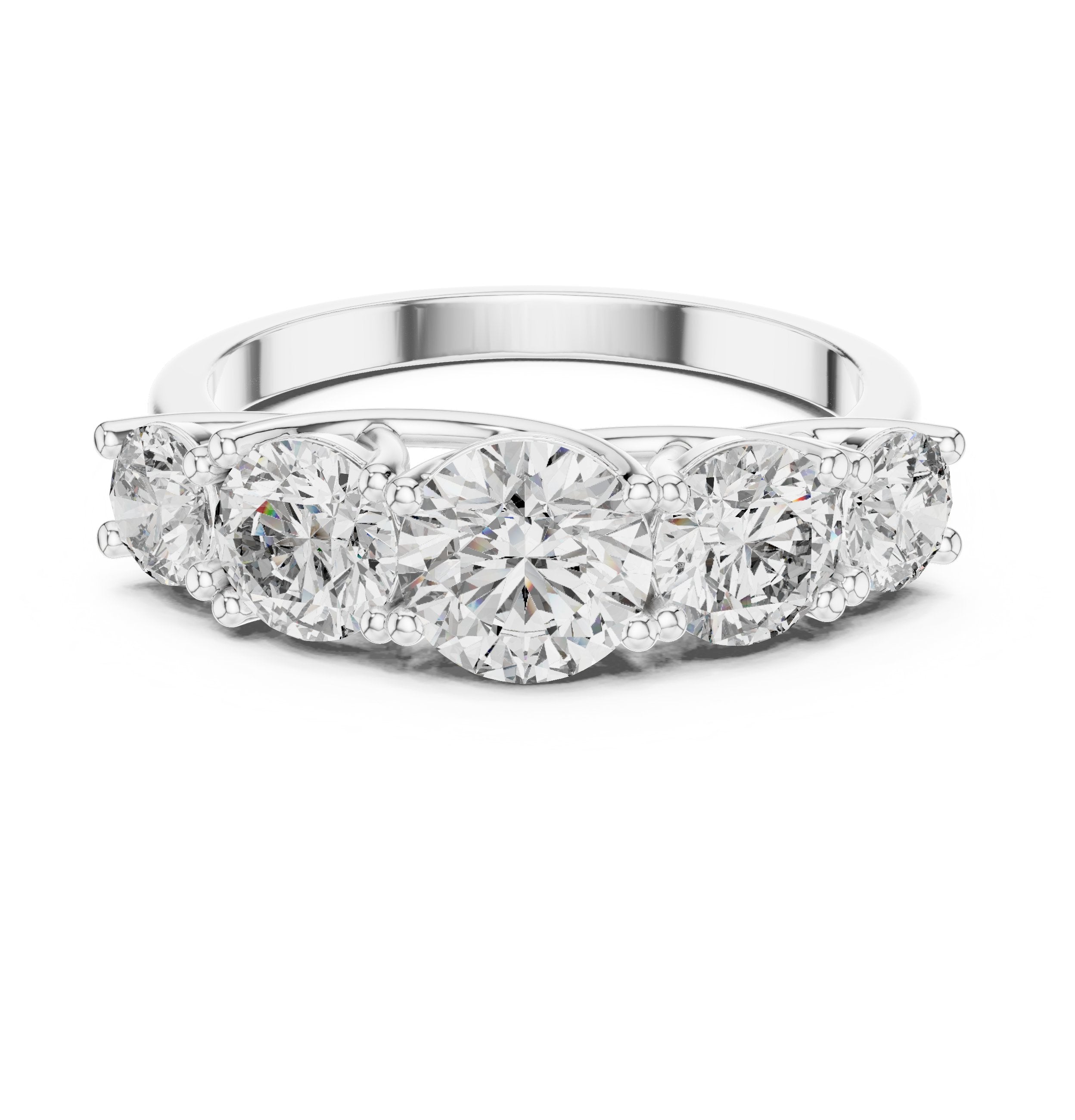 سوار ذكرى ألماس مستدير خماسي الأحجار in White Gold - VYKA Diamonds