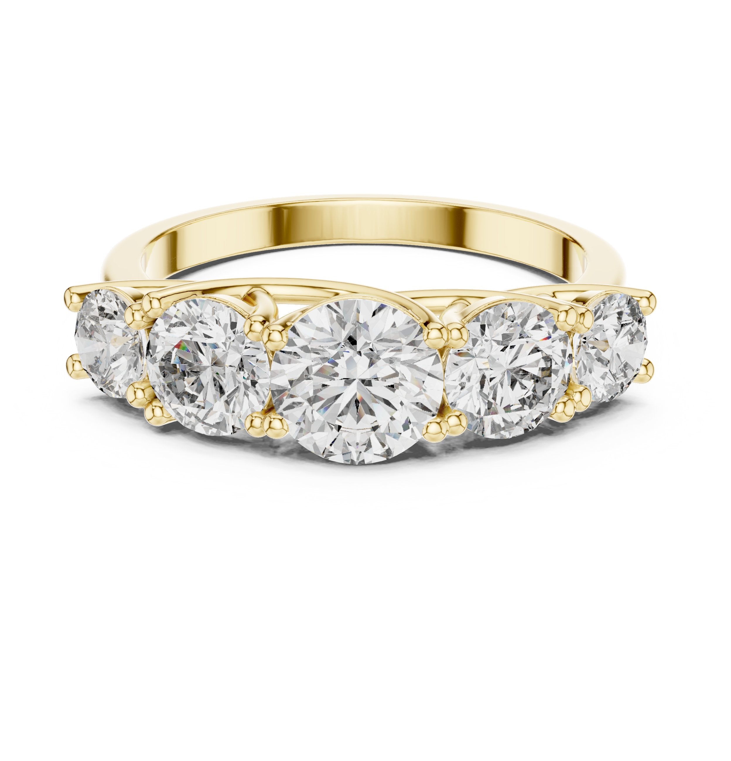 سوار ذكرى ألماس مستدير خماسي الأحجار in Yellow Gold - VYKA Diamonds