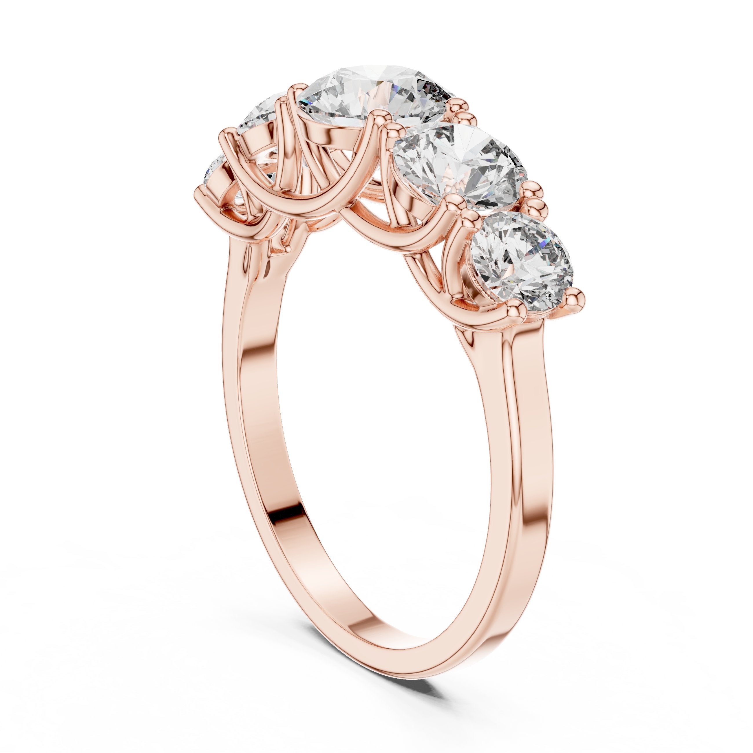 سوار ذكرى ألماس مستدير خماسي الأحجار in Rose Gold - VYKA Diamonds