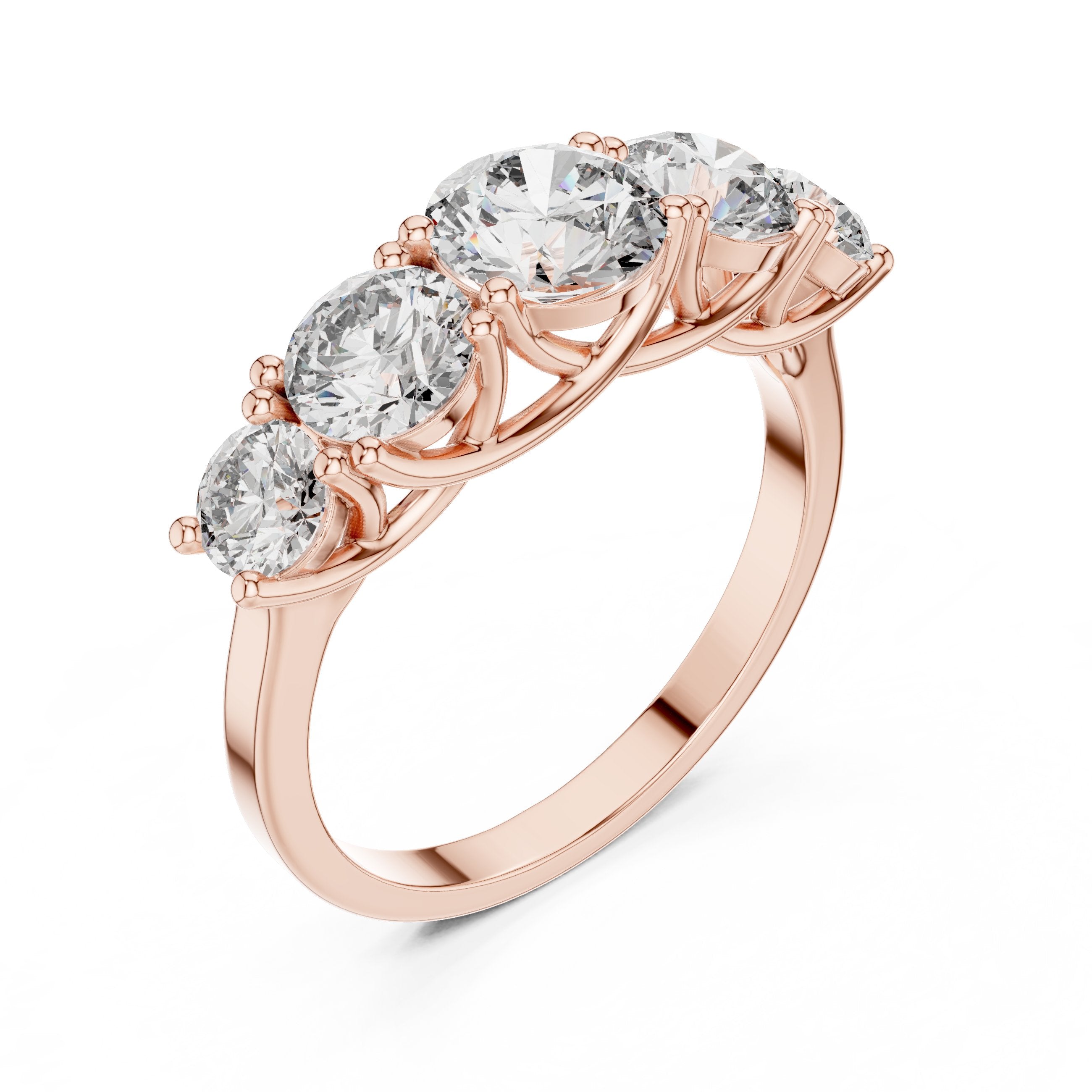 سوار ذكرى ألماس مستدير خماسي الأحجار in Rose Gold - VYKA Diamonds