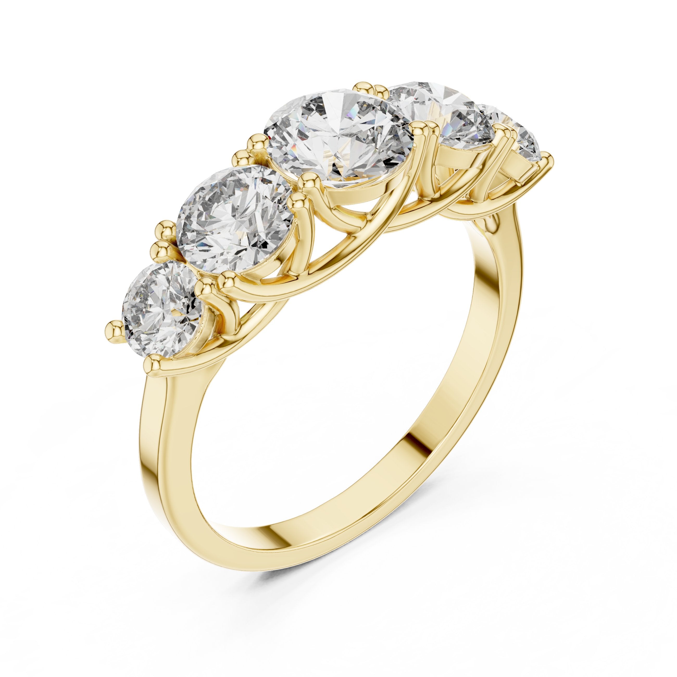 سوار ذكرى ألماس مستدير خماسي الأحجار in Yellow Gold - VYKA Diamonds