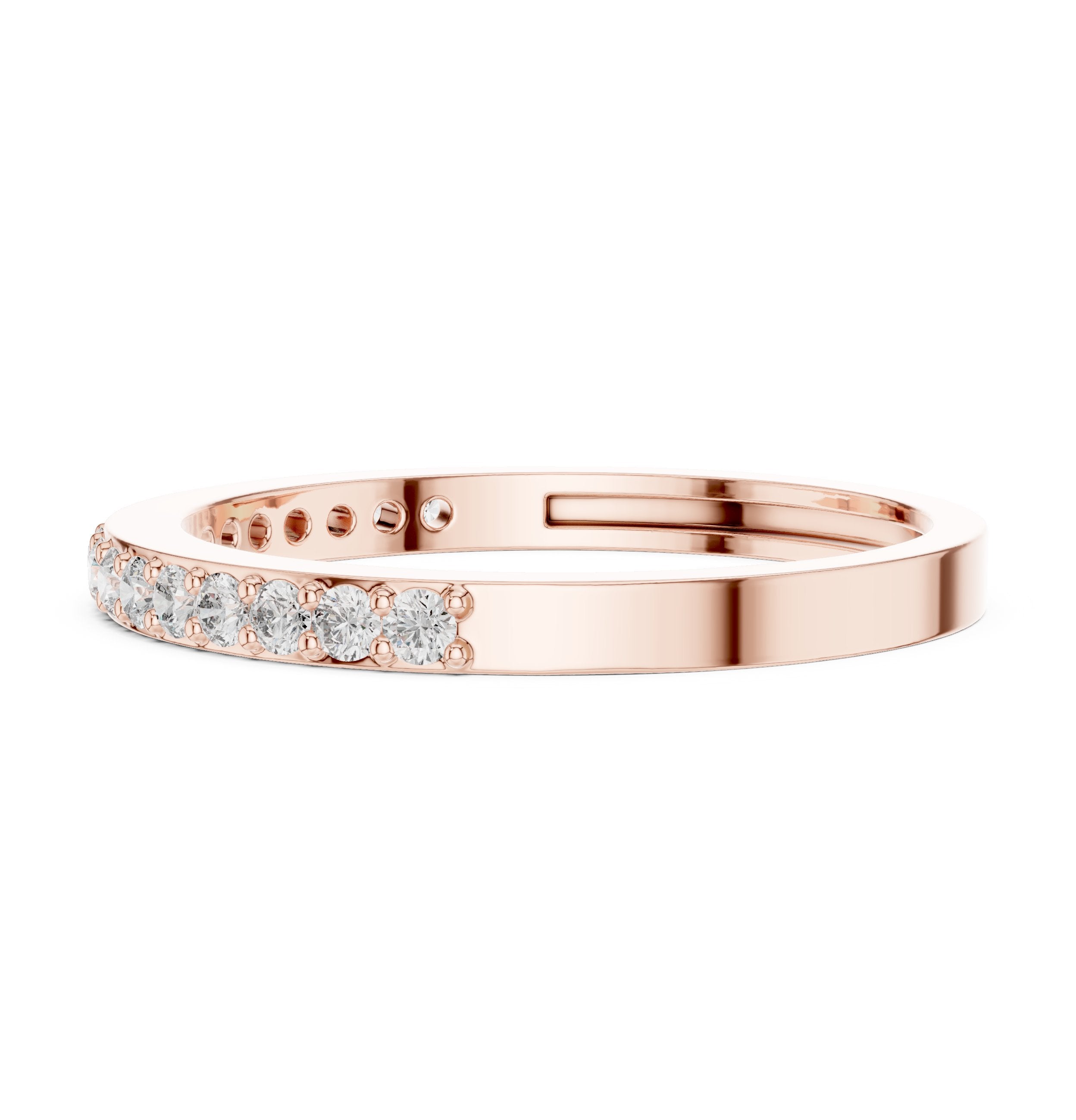 Half Eternity Diamond Band in Rose Gold - VYKA Diamonds