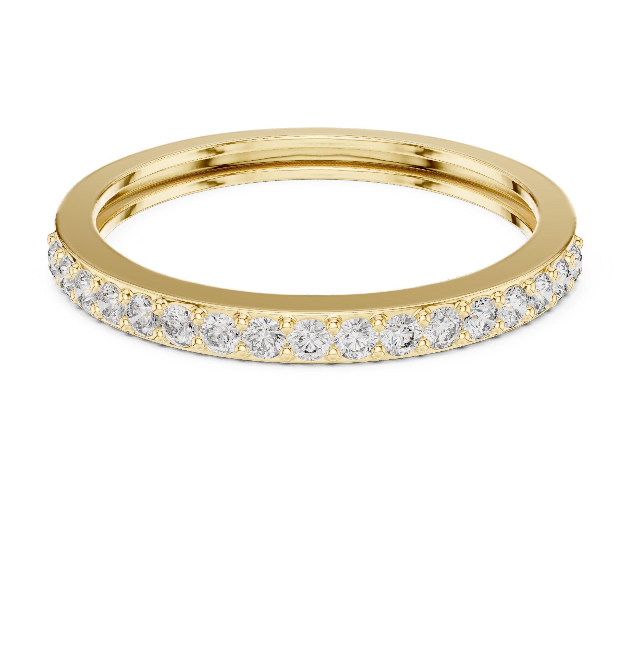 Half Eternity Diamond Band in Yellow Gold - VYKA Diamonds