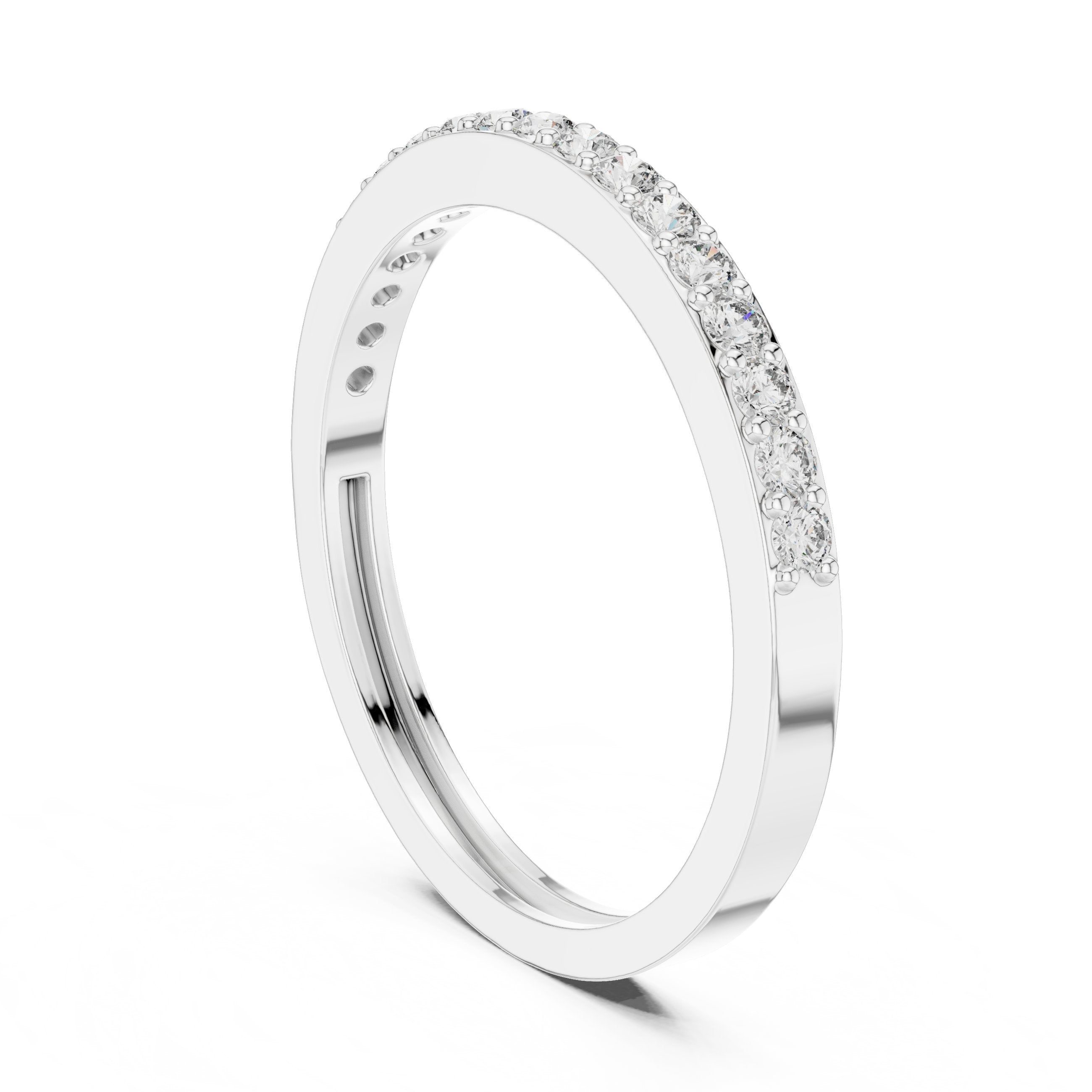 Half Eternity Diamond Band in White Gold - VYKA Diamonds