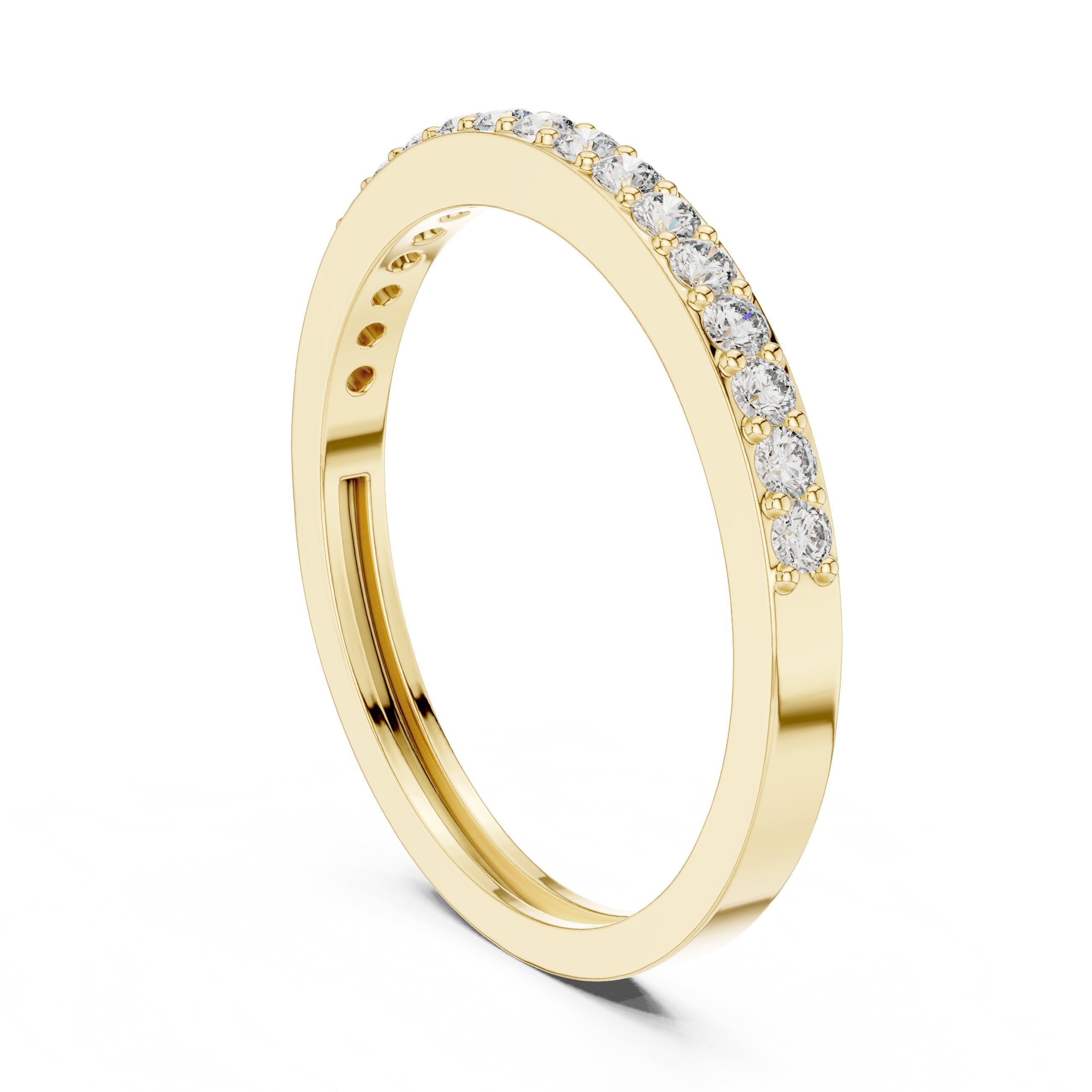Half Eternity Diamond Band in Yellow Gold - VYKA Diamonds