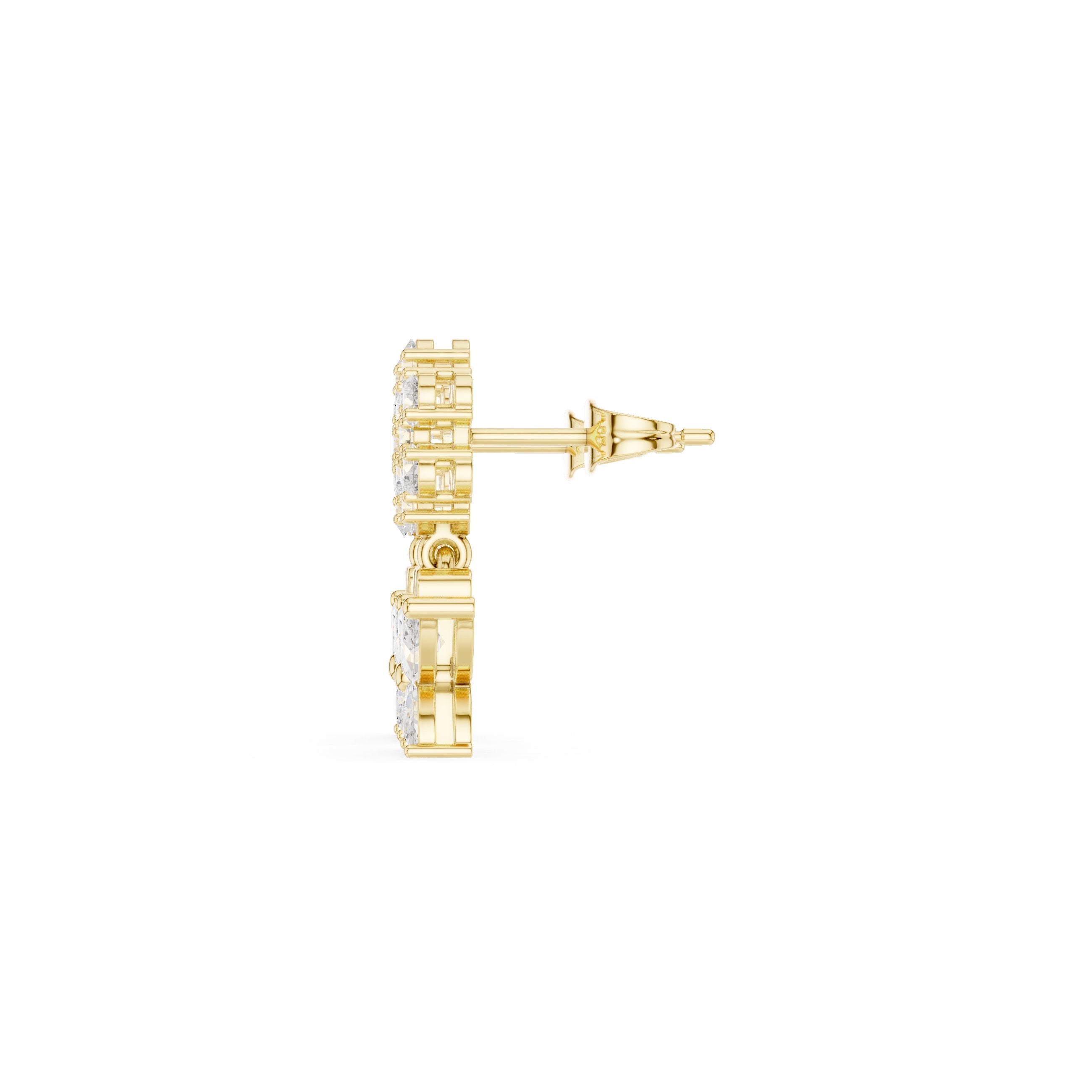 Open Circle Diamond Drop Earrings in Yellow Gold - VYKA Diamonds