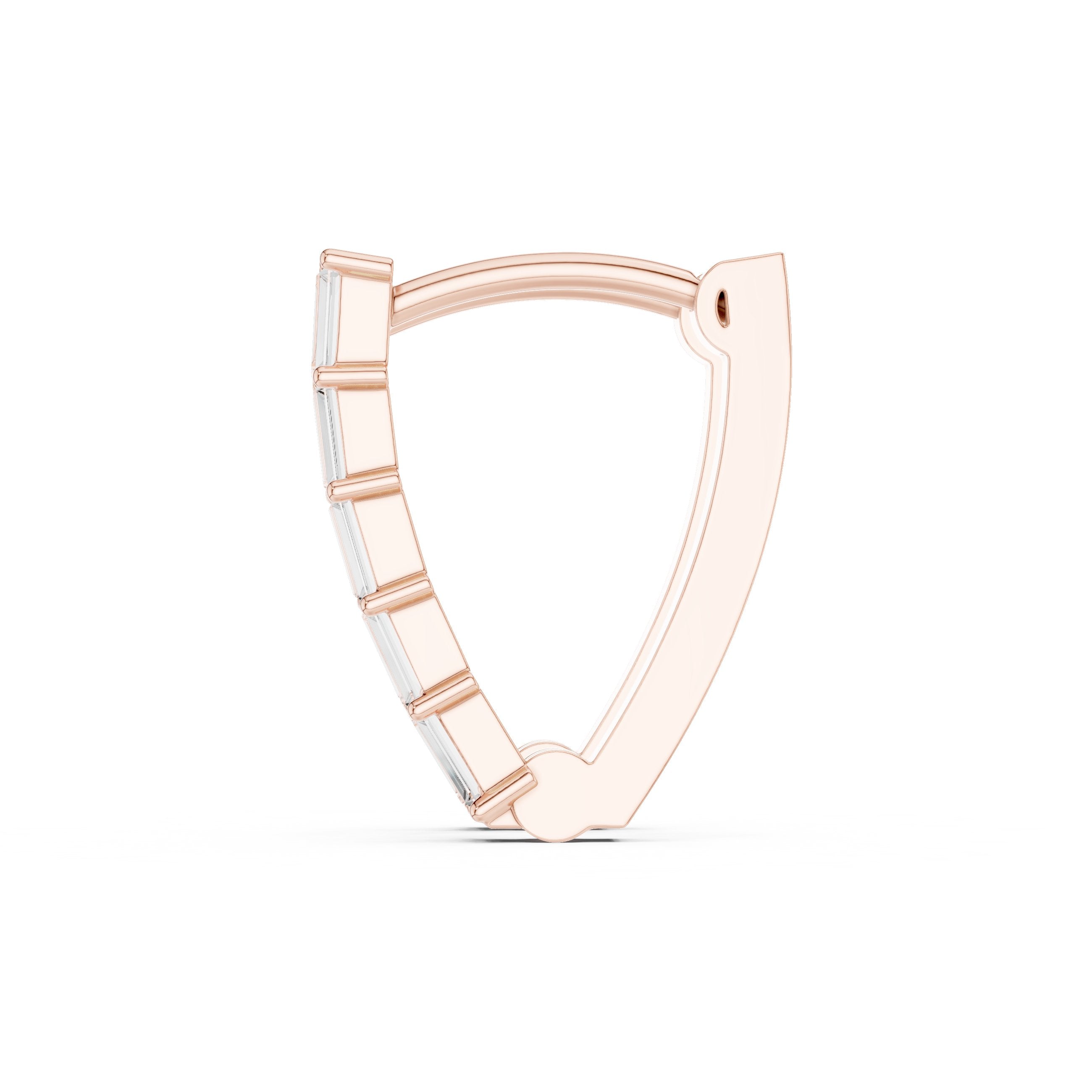 Crescent Pave Diamond Drop Earrings in Rose Gold - VYKA Diamonds