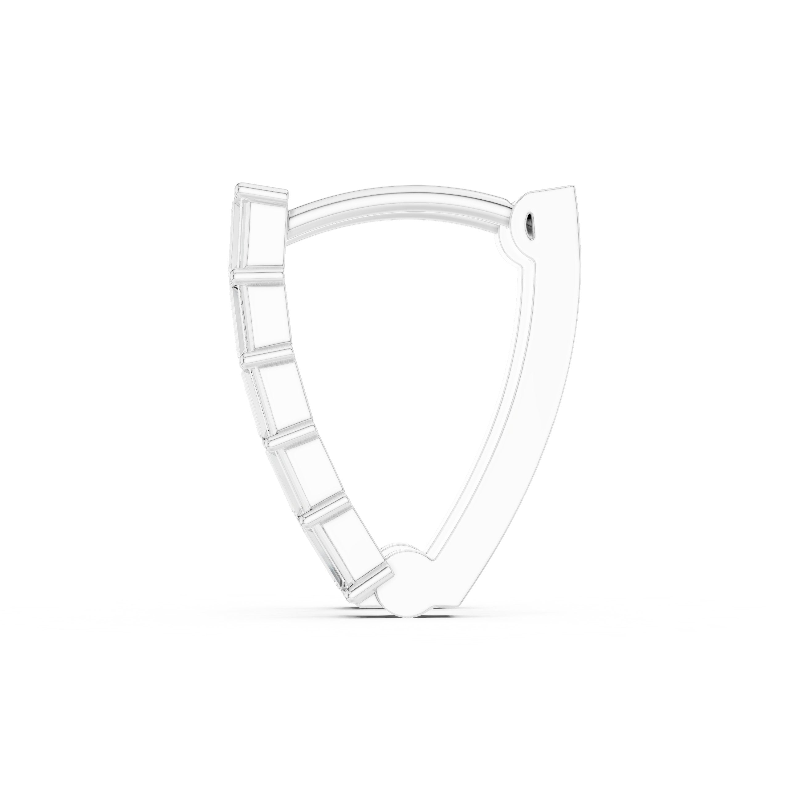 Crescent Pave Diamond Drop Earrings in White Gold - VYKA Diamonds