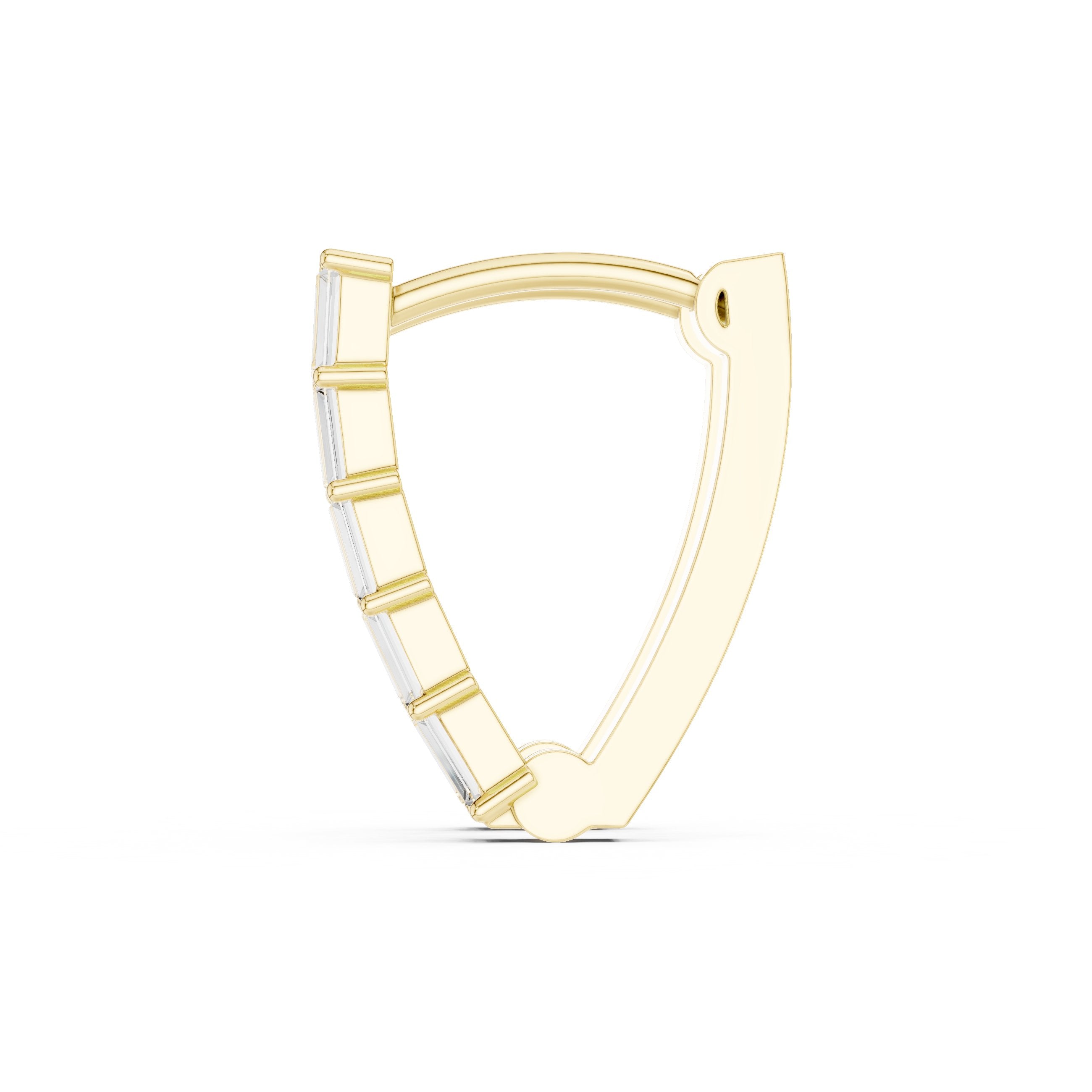 Crescent Pave Diamond Drop Earrings in Yellow Gold - VYKA Diamonds