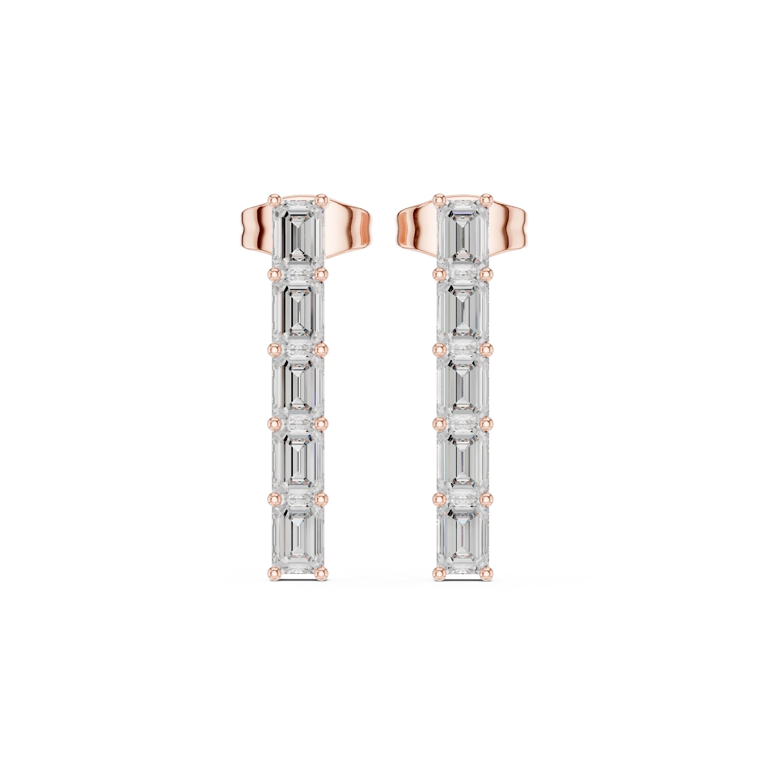 حلقان متدلية بيضاوية مفتوحة من الألماس in Rose Gold - VYKA Diamonds