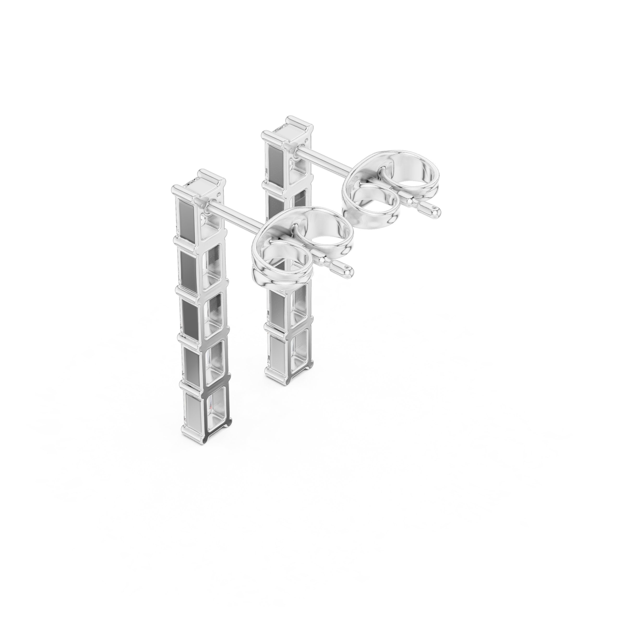 حلقان متدلية بيضاوية مفتوحة من الألماس in White Gold - VYKA Diamonds
