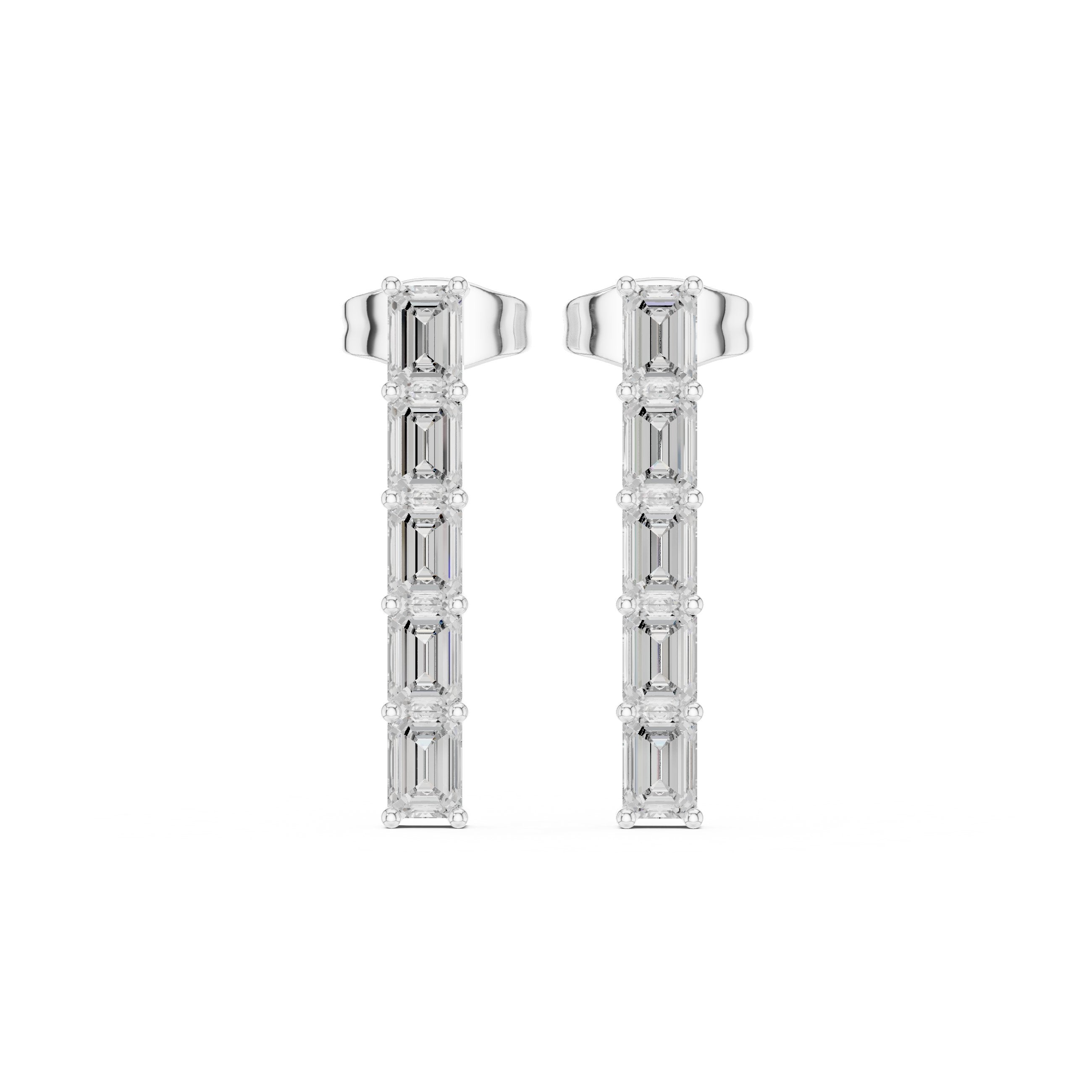 حلقان متدلية بيضاوية مفتوحة من الألماس in White Gold - VYKA Diamonds