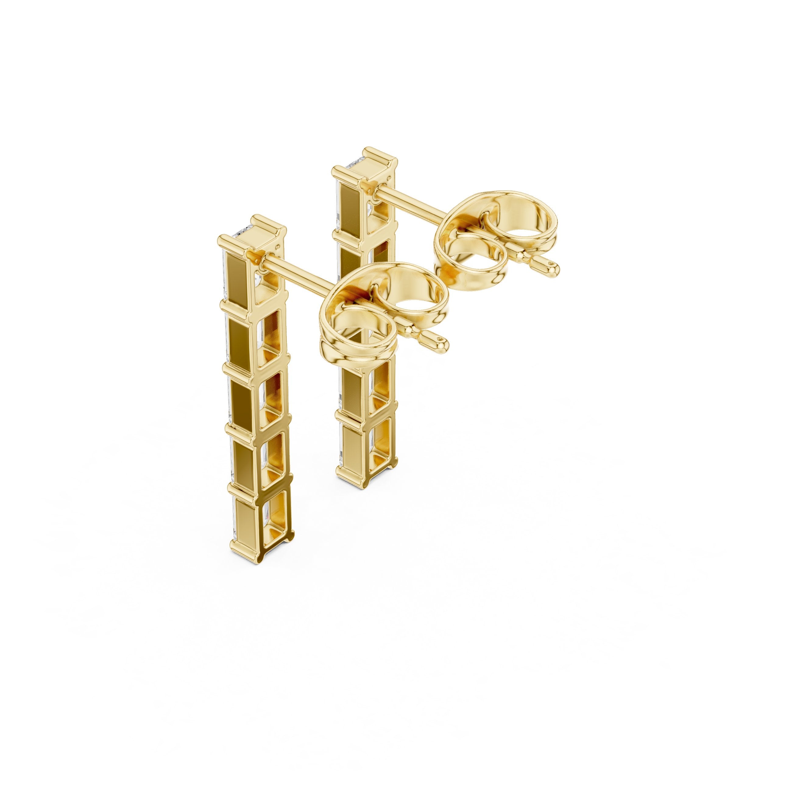 حلقان متدلية بيضاوية مفتوحة من الألماس in Yellow Gold - VYKA Diamonds