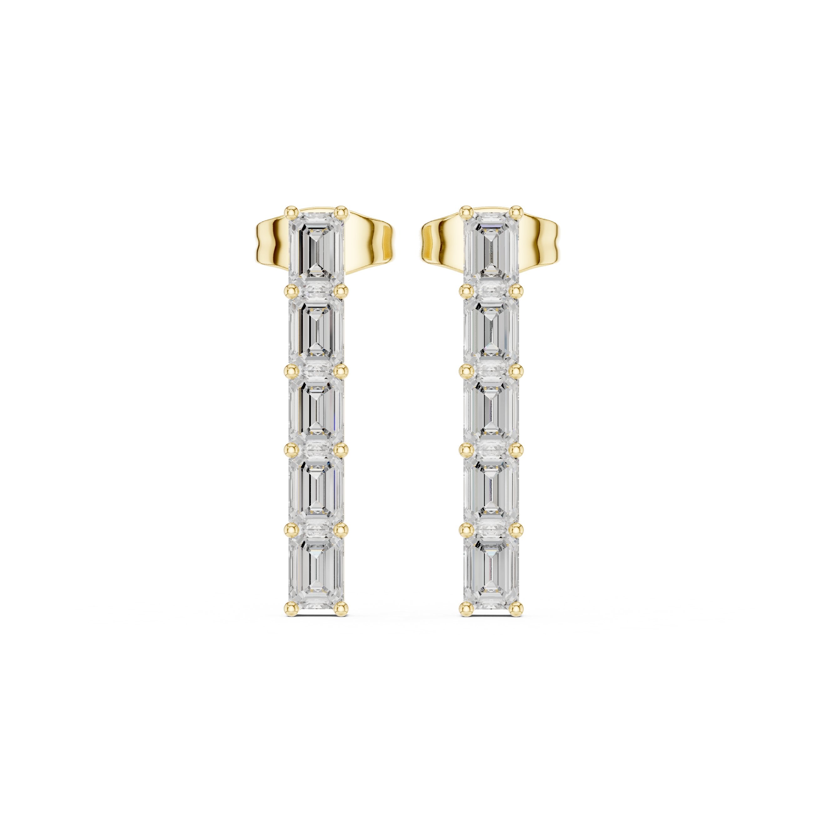 حلقان متدلية بيضاوية مفتوحة من الألماس in Yellow Gold - VYKA Diamonds
