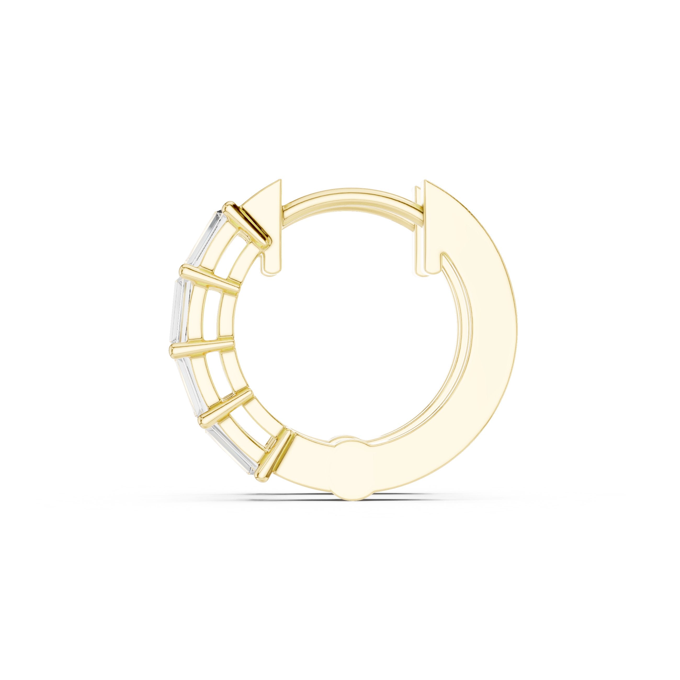 Sculpted Loop Diamond Hoop Earrings in Yellow Gold - VYKA Diamonds