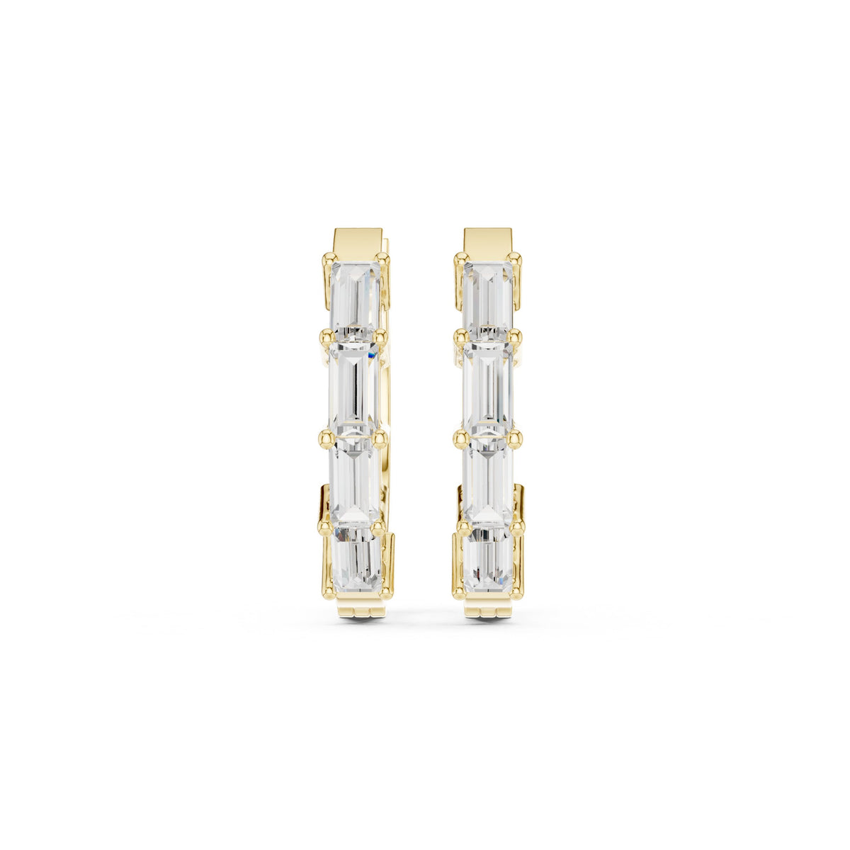 Sculpted Loop Diamond Hoop Earrings