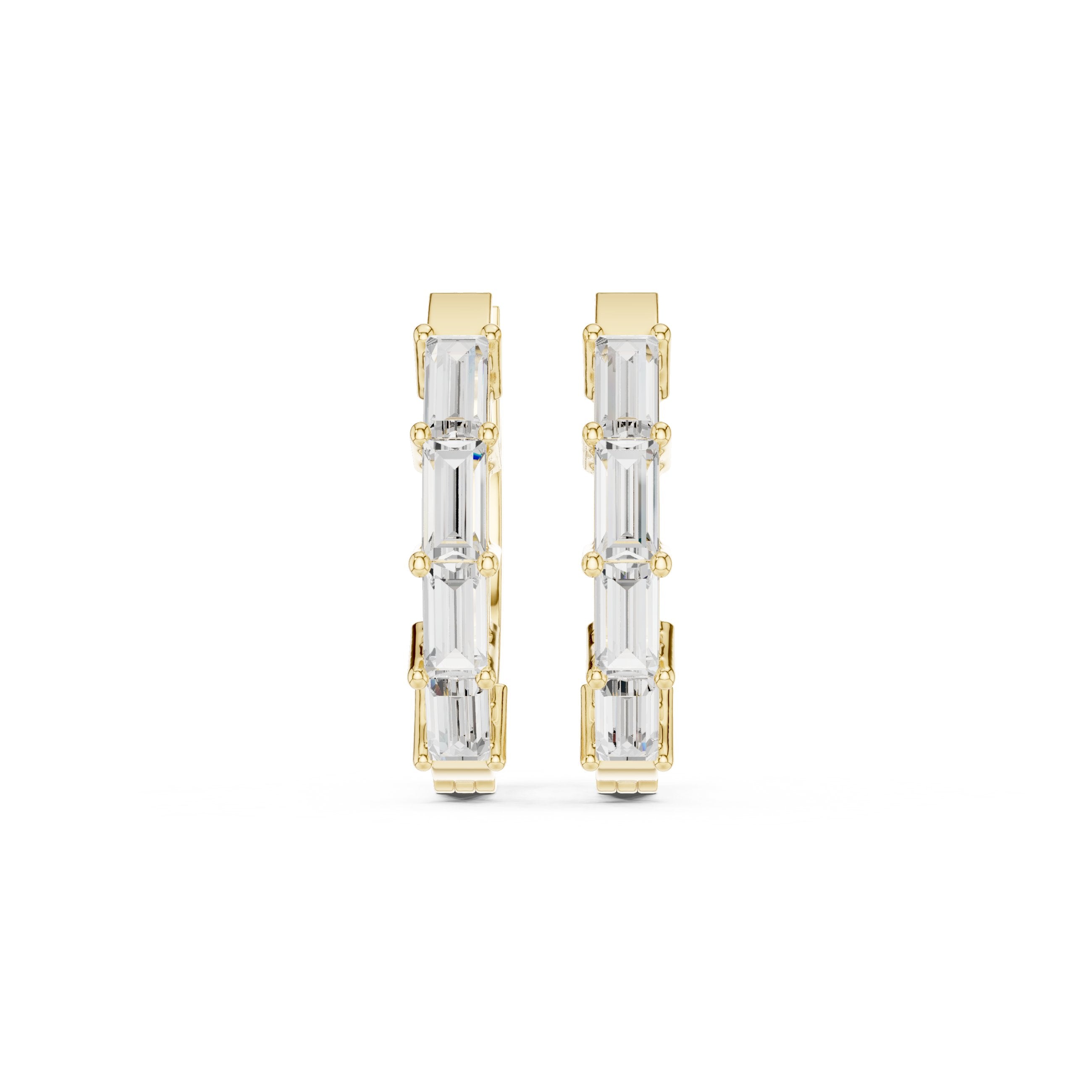Sculpted Loop Diamond Hoop Earrings in Yellow Gold - VYKA Diamonds