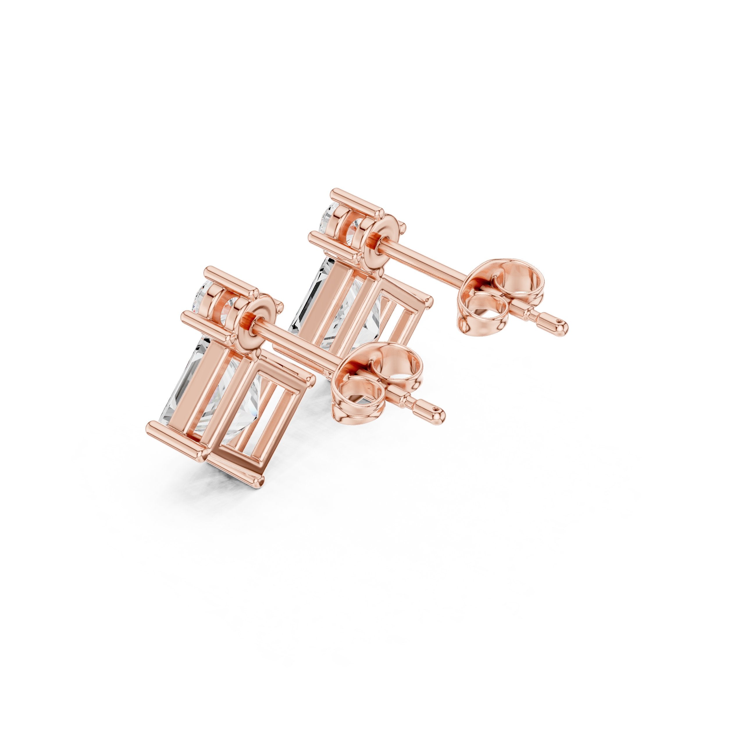 حلقان متدلية من الألماس على شكل حلقة ملتوية in Rose Gold - VYKA Diamonds