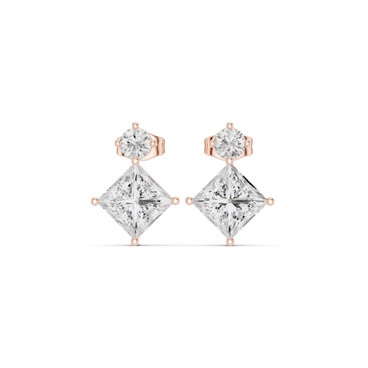 Twisted Loop Diamond Stud Earrings