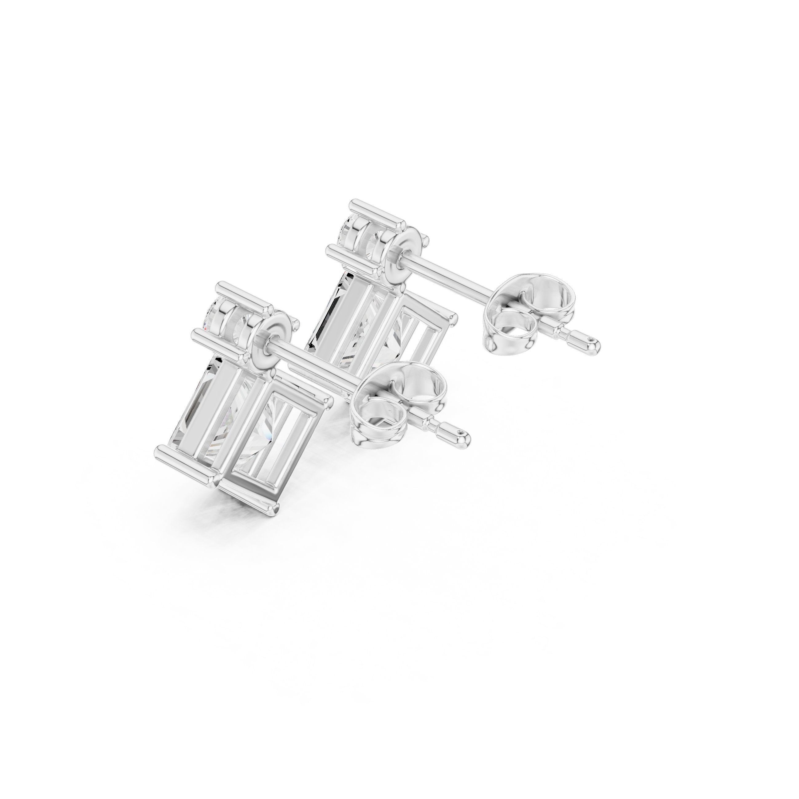 حلقان متدلية من الألماس على شكل حلقة ملتوية in White Gold - VYKA Diamonds
