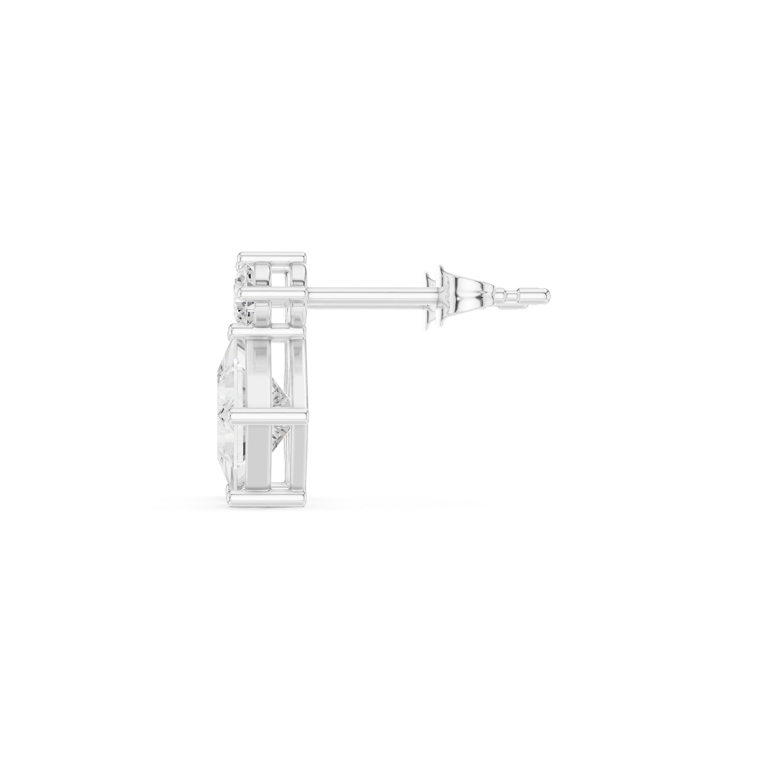حلقان متدلية من الألماس على شكل حلقة ملتوية in White Gold - VYKA Diamonds