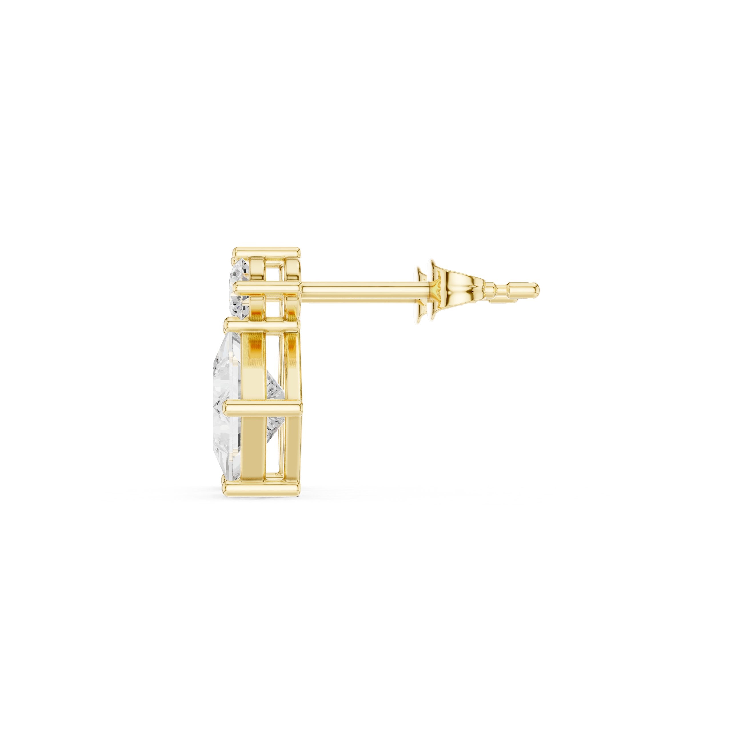 حلقان متدلية من الألماس على شكل حلقة ملتوية in Yellow Gold - VYKA Diamonds
