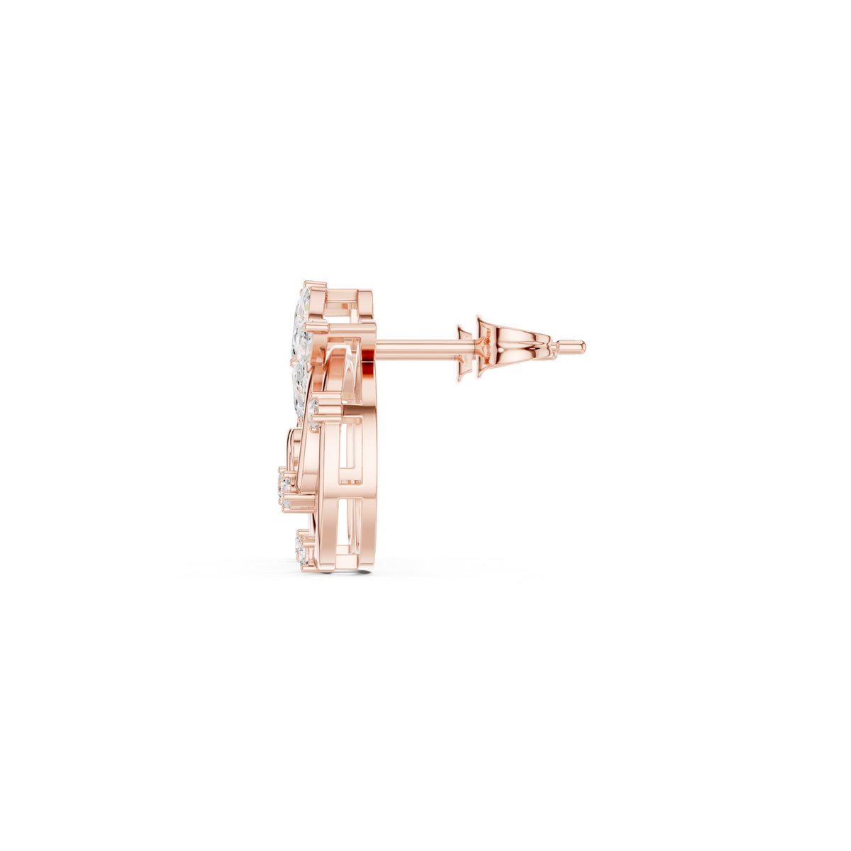 Pave Loop Diamond Stud Earrings