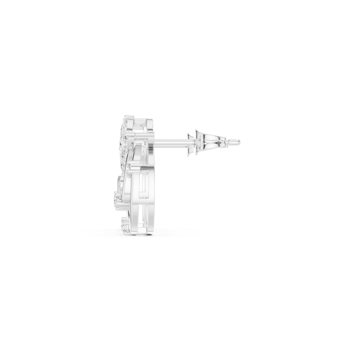 Pave Loop Diamond Stud Earrings