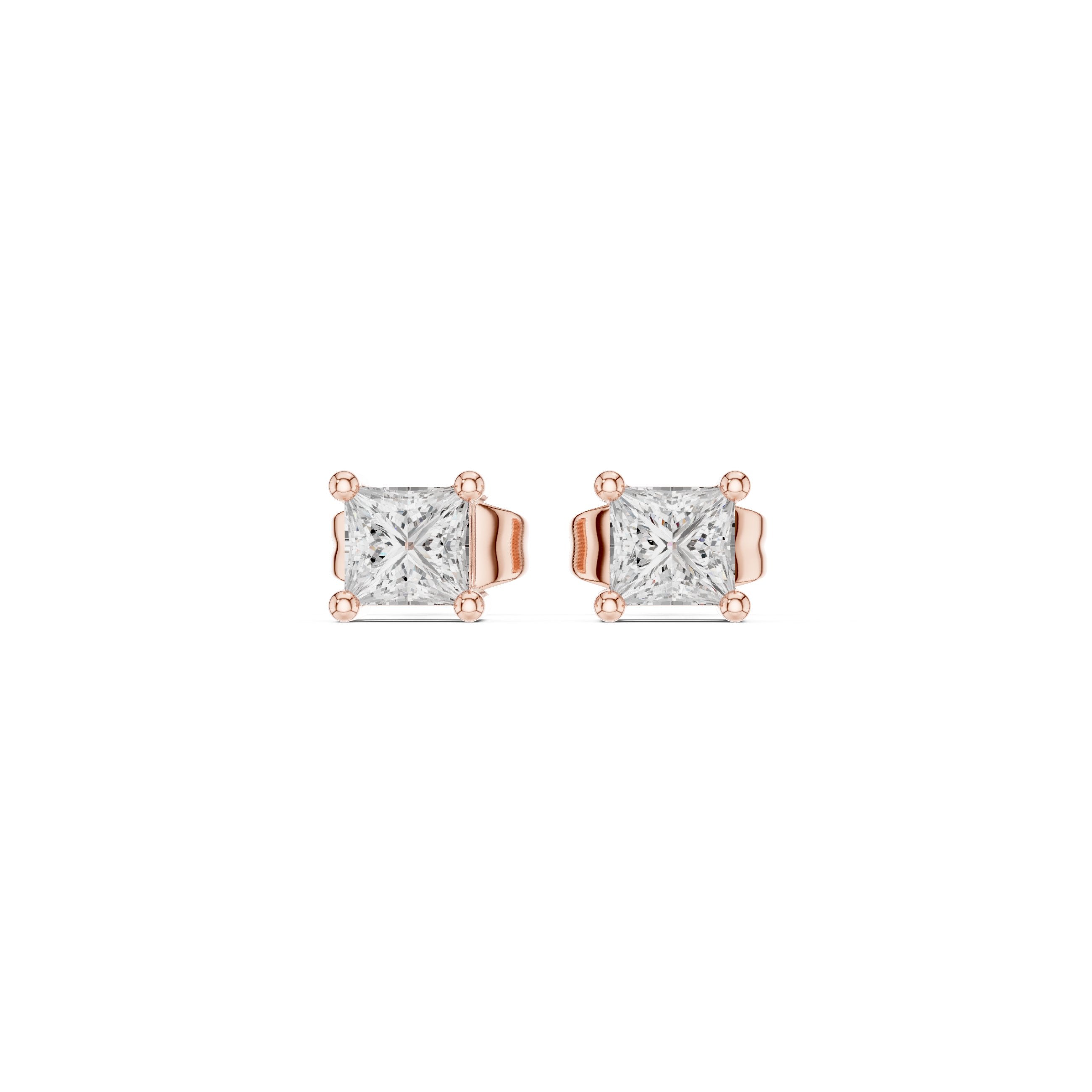 Open Teardrop Diamond Stud Earrings in Rose Gold - VYKA Diamonds