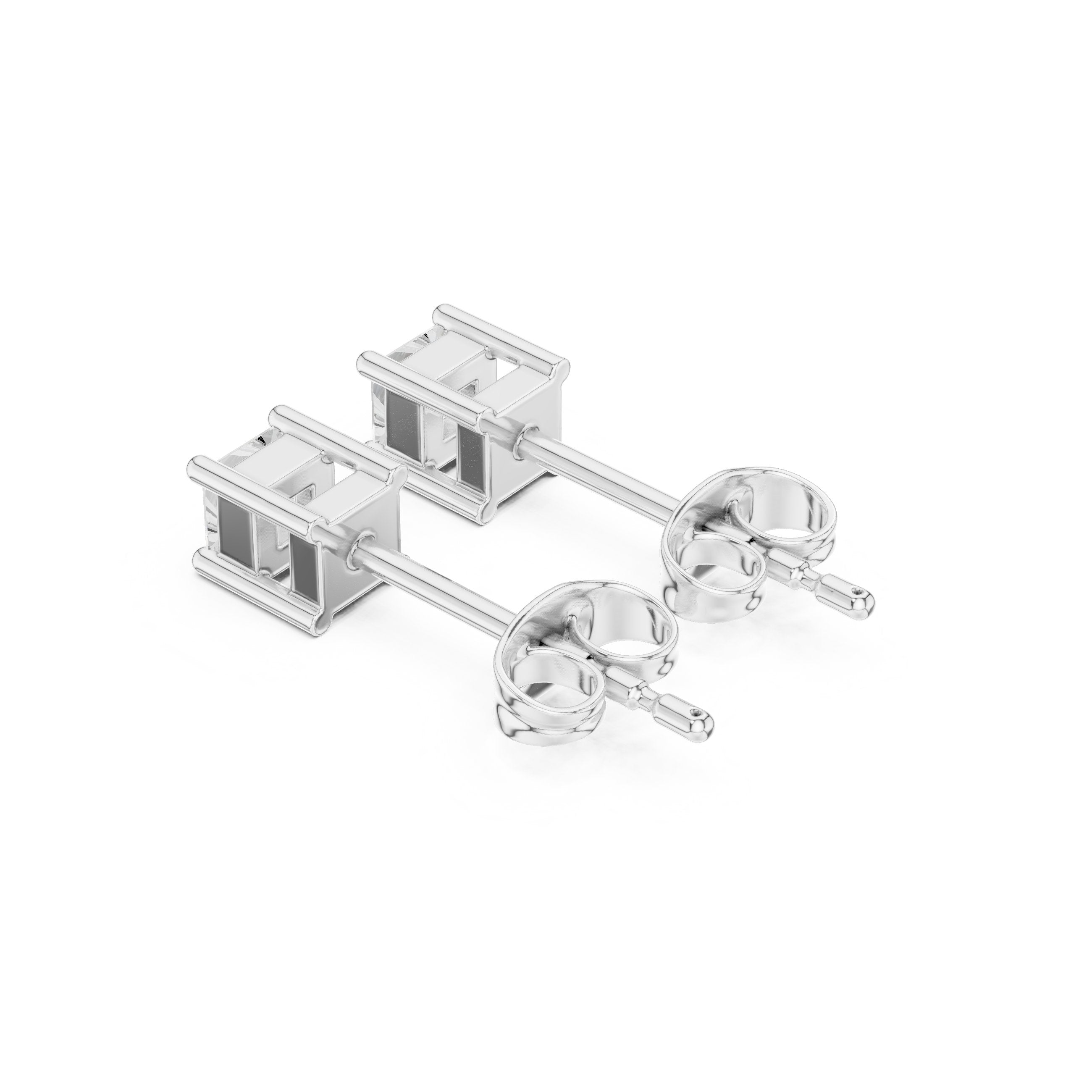 Open Teardrop Diamond Stud Earrings in White Gold - VYKA Diamonds