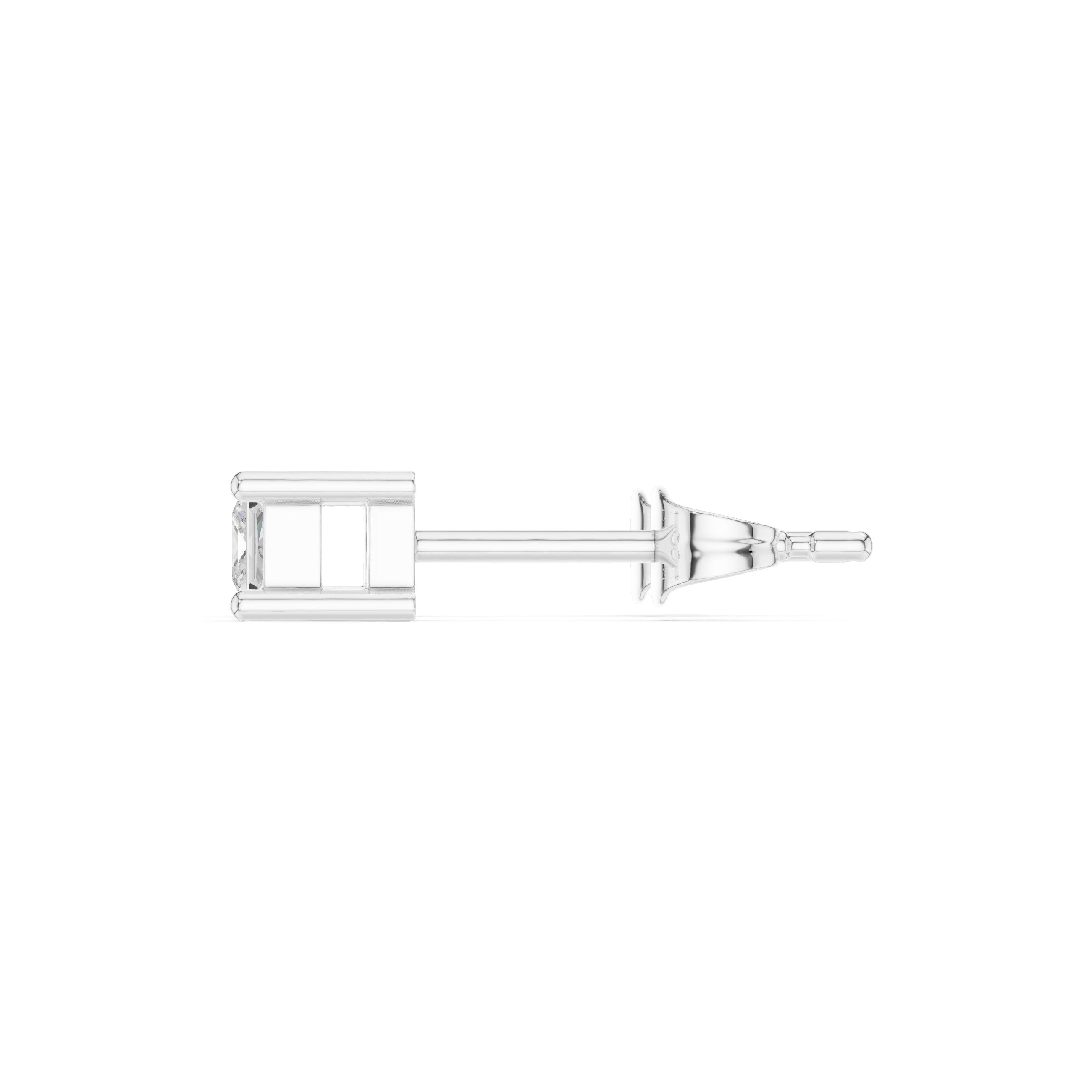 Open Teardrop Diamond Stud Earrings in White Gold - VYKA Diamonds